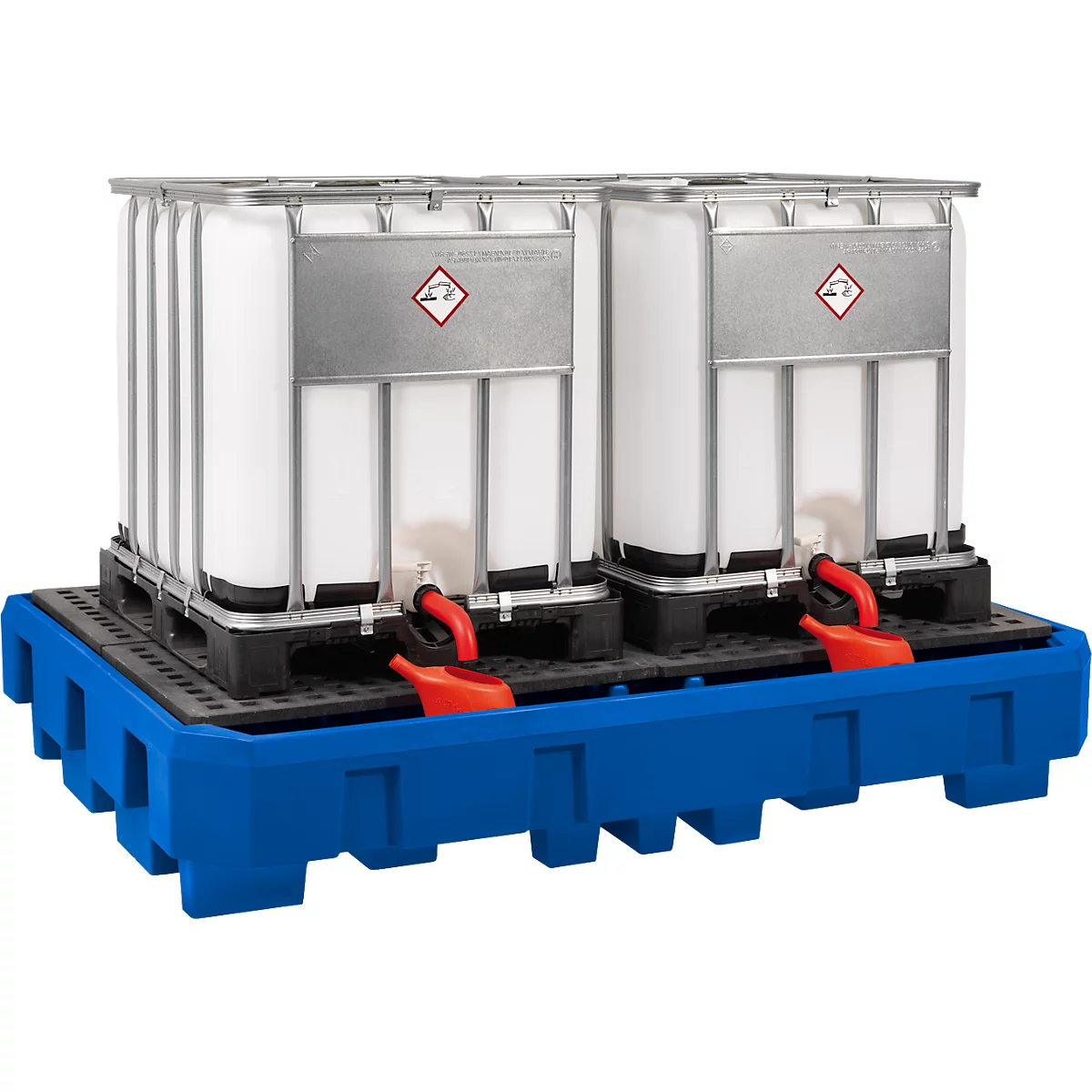 IBC/KTC Station, aus Polyethylen, unterfahrbar, mit verzinkter Stellfläche