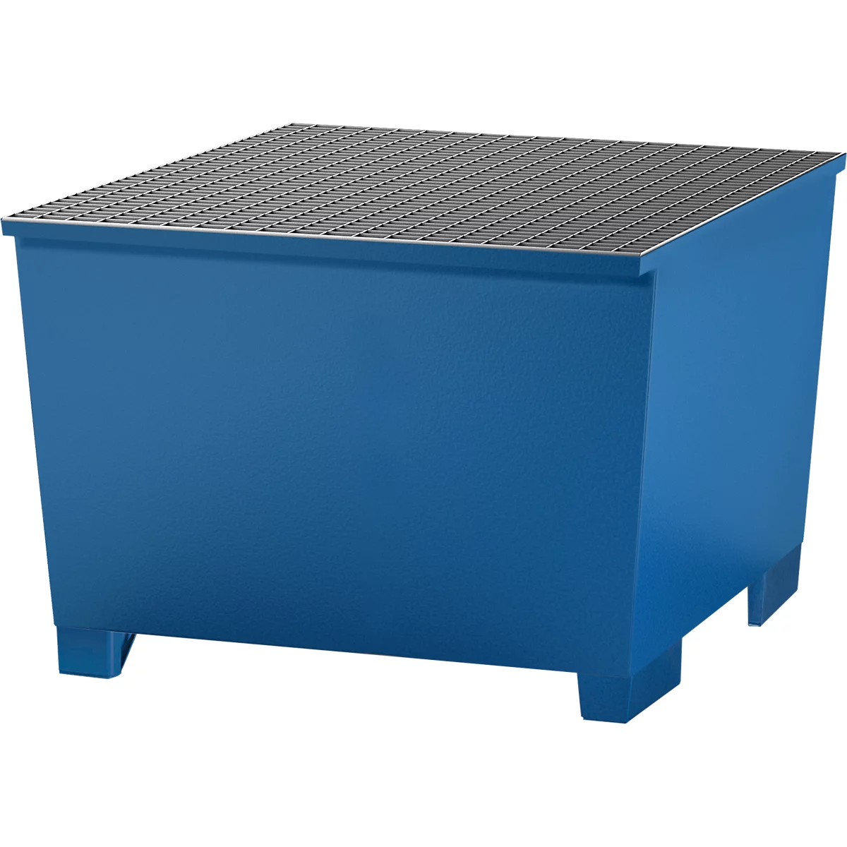IBC-Station ASECOS, Stahl, mit Gitterrost u. Staplerschuhen, 1000 l Auffangvolumen, B 1350 x T 1300 x H 918 mm, lackiert