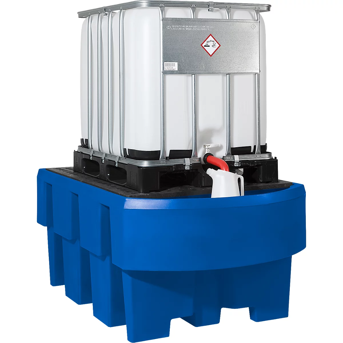 IBC-station PE-plateau met PE-rooster 1280x1910x860 mm