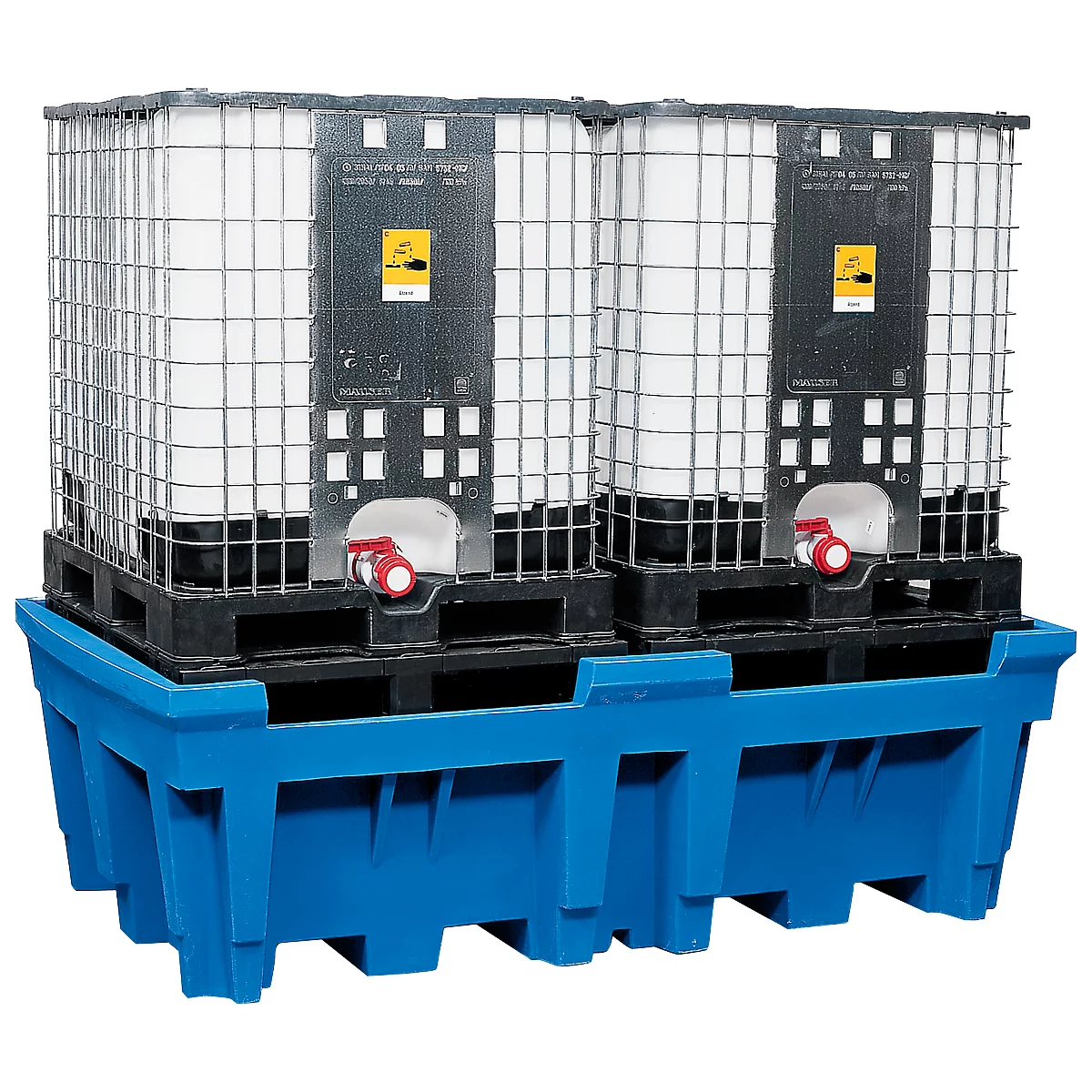 IBC- und KTC-Station für 2 Container, mit integrierter PE-Stellfläche