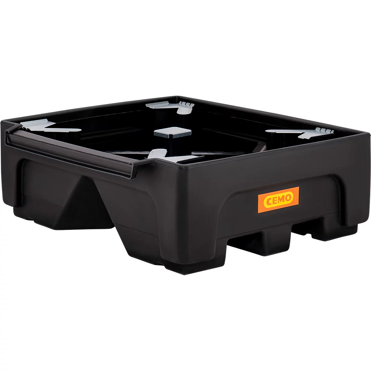 IBC-verlengbak CEMO 500/1-PE, met PE-draagkruis, inhoud 500 l, draagvermogen 1500 kg, met goedkeuring, onderrijdbaar en stapelbaar, polyetheen, zwart