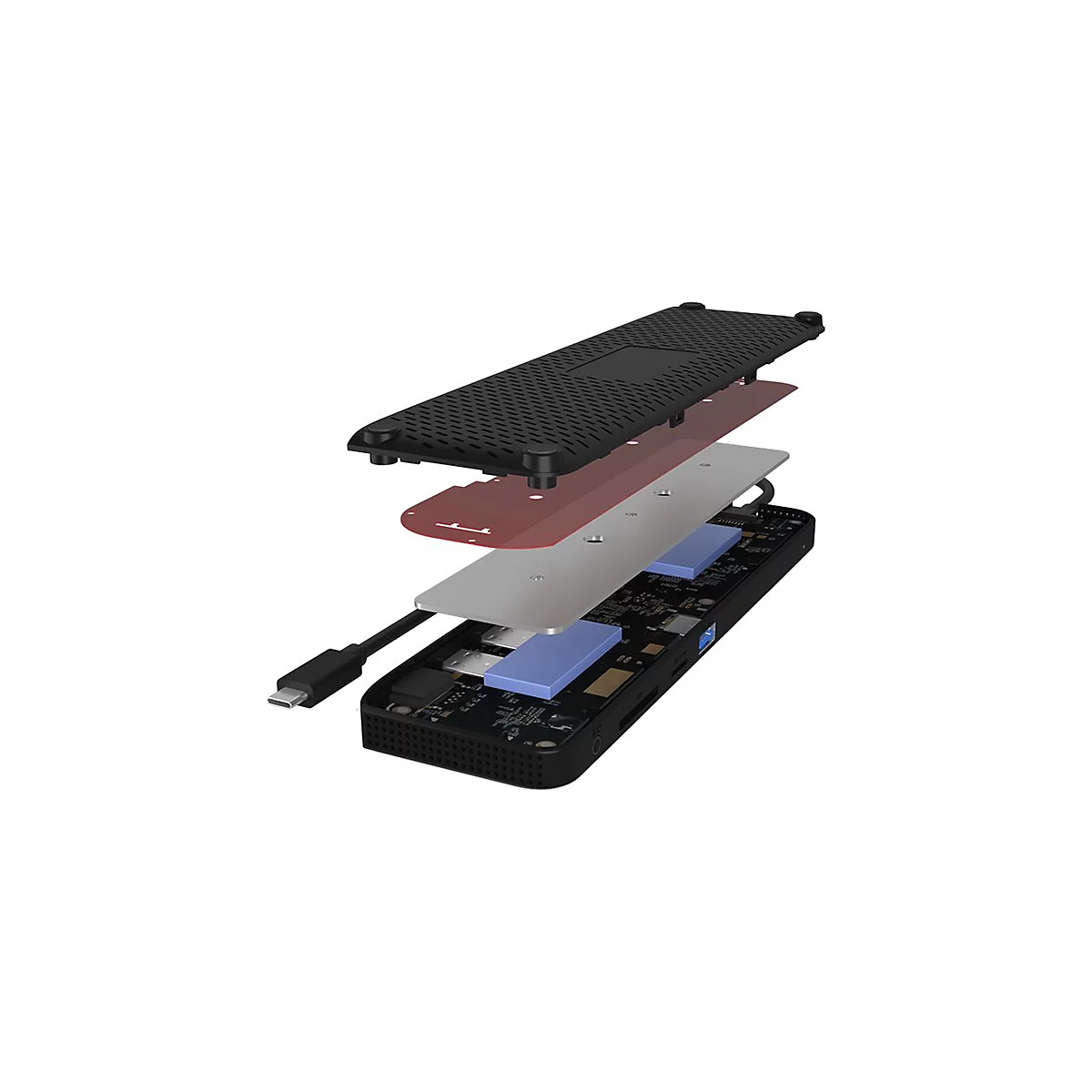 ICY BOX 11-in-1 Mobile with Triple Video Output - Dockingstation - USB-C - 2 x HDMI, DP - 1GbE