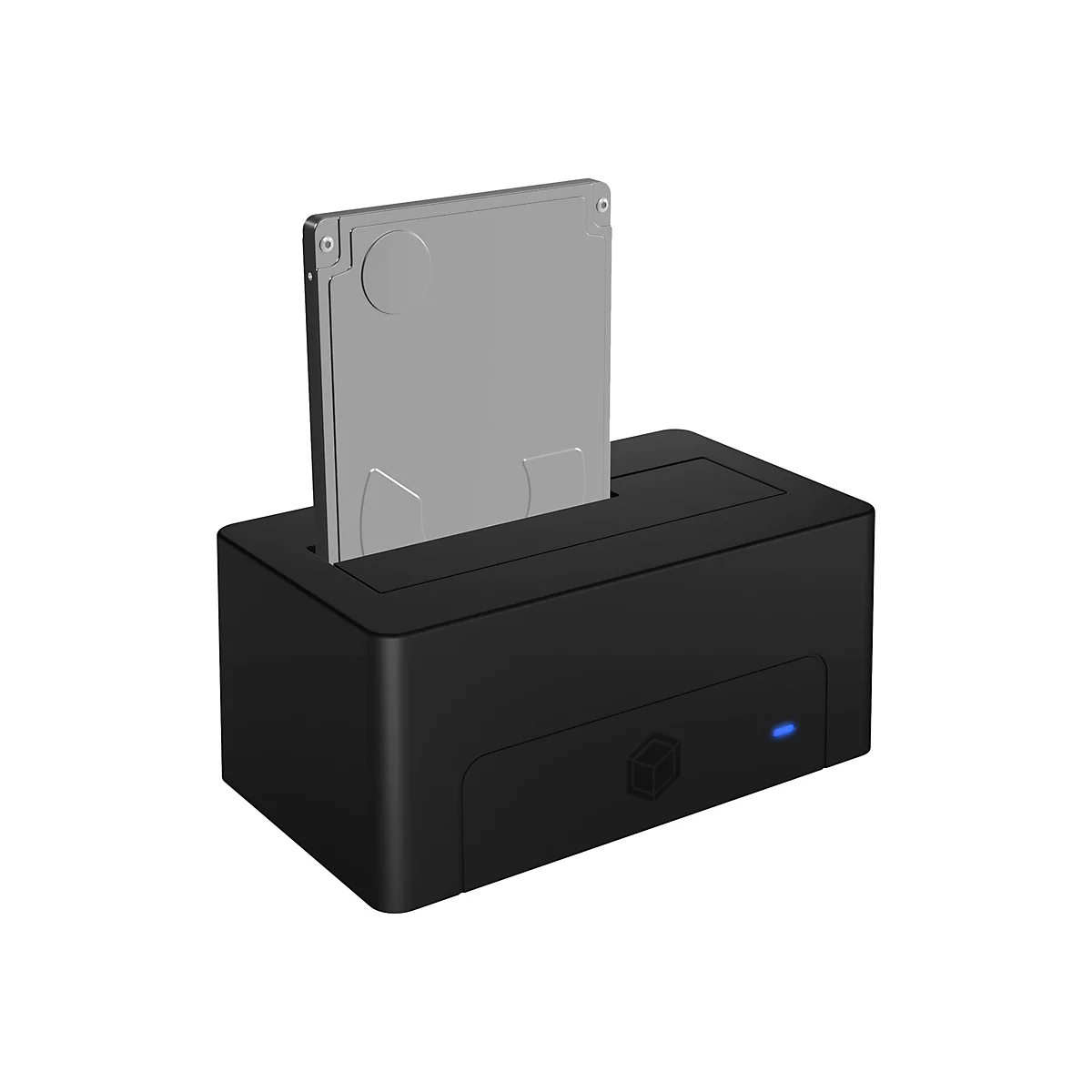 ICY BOX IB-1121-U3 - HDD-Dockingstation mit Datenanzeige, Netzanzeige, Ein/Aus-Schalter Schächte: 1 - 2,5' / 3,5' gemeinsam genutzt (6,4 cm/8,9 cm gemeinsam genutzt) - SATA 6Gb/s - USB 3.2 (Gen 1) - Schwarz