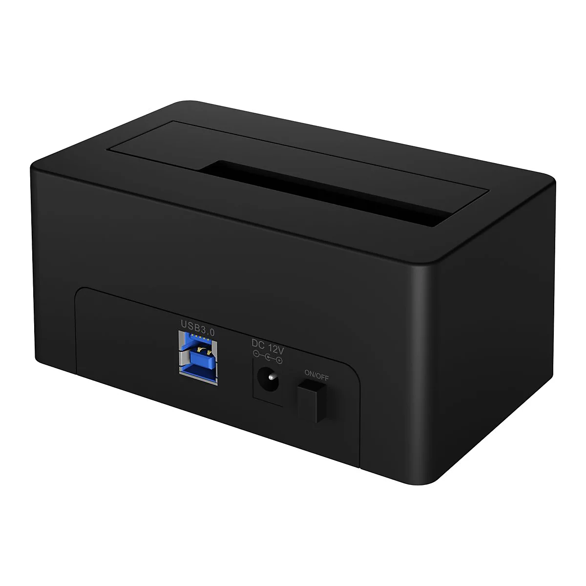 ICY BOX IB-1121-U3 - HDD-Dockingstation mit Datenanzeige, Netzanzeige, Ein/Aus-Schalter Schächte: 1 - 2,5' / 3,5' gemeinsam genutzt (6,4 cm/8,9 cm gemeinsam genutzt) - SATA 6Gb/s - USB 3.2 (Gen 1) - Schwarz