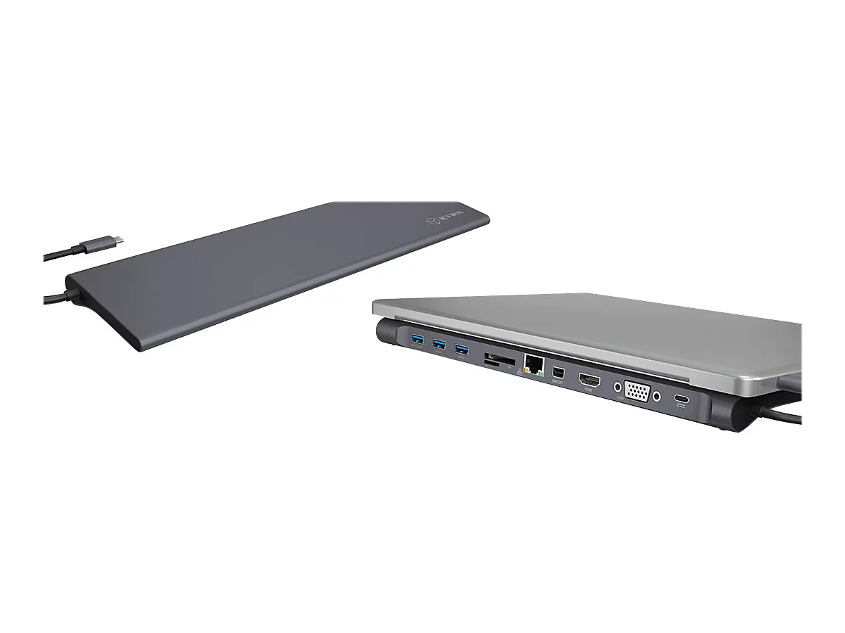 ICY BOX IB-DK2102-C - Dockingstation - USB-C - VGA, HDMI, Mini DP - GigE