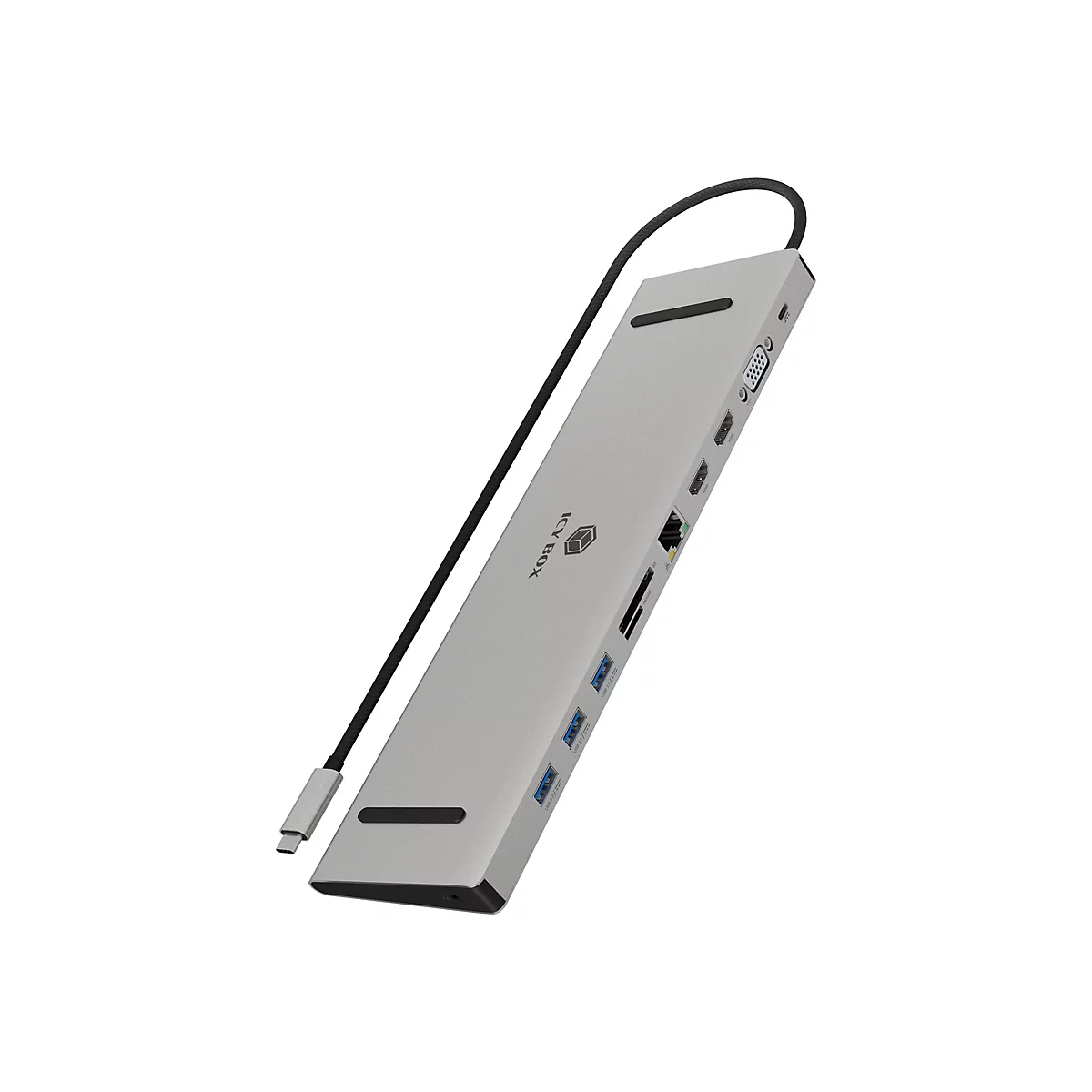 ICY BOX IB-DK2106a-CPD - Dockingstation - USB-C / Thunderbolt 3 - 2 x HDMI, VGA - 1GbE
