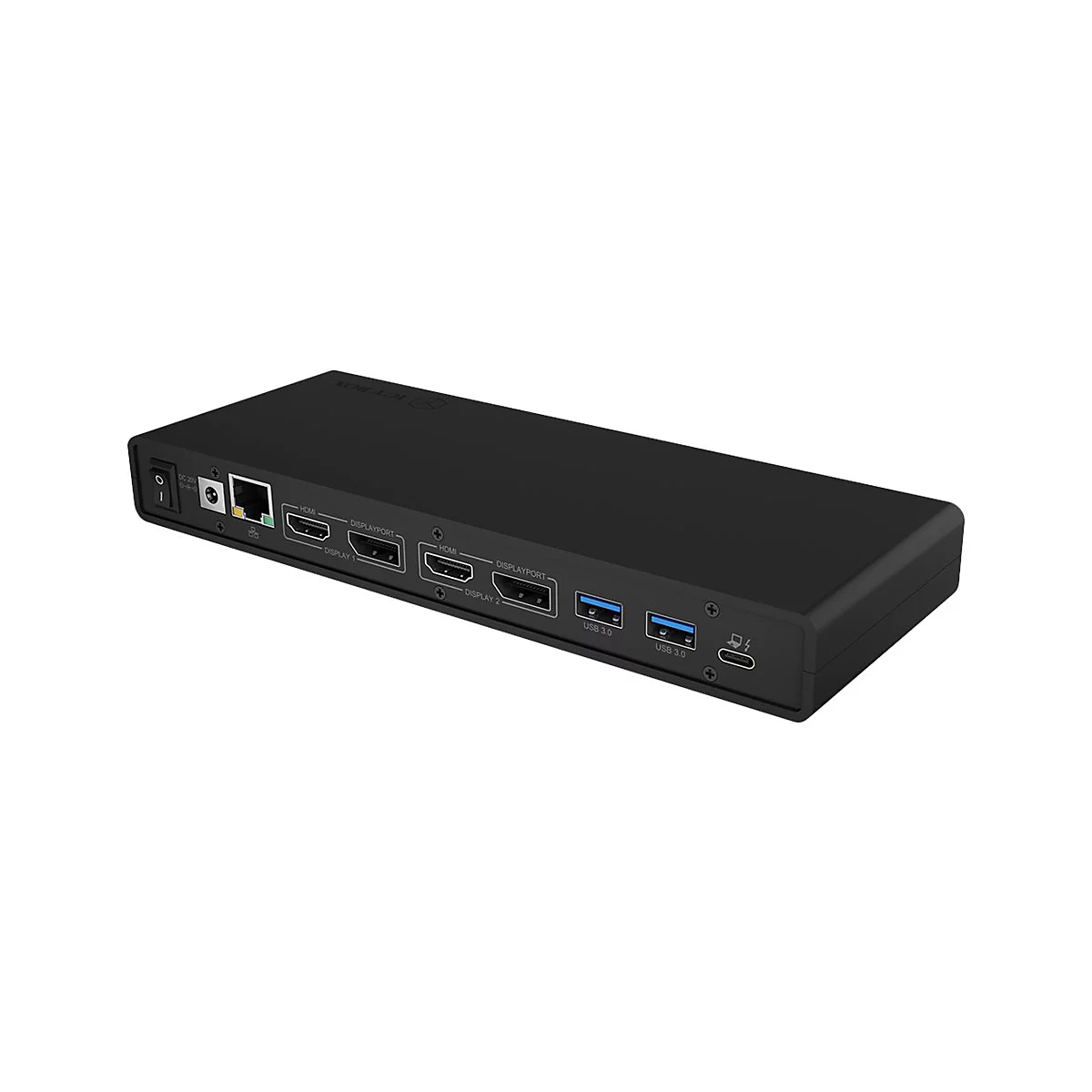 ICY BOX IB-DK2245AC - Dockingstation - USB-C / Thunderbolt 3 - 2 x HDMI, 2 x DP - GigE
