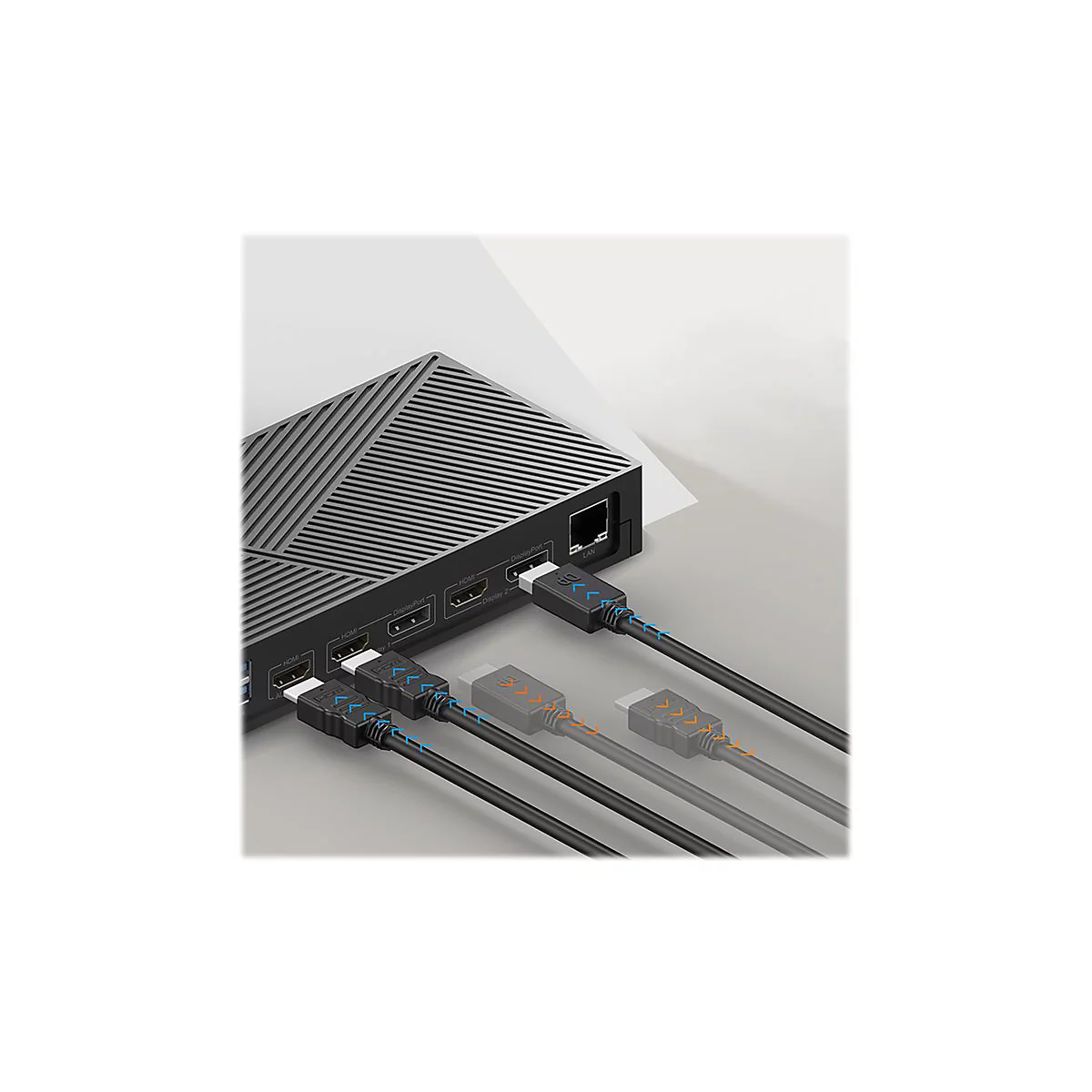 ICY BOX IB-DK2246AC - Dockingstation - für Notebook - USB-C 3.2 Gen 2 / Thunderbolt 3 / Thunderbolt 4 - 2 x DP, 3 x HDMI - 1GbE