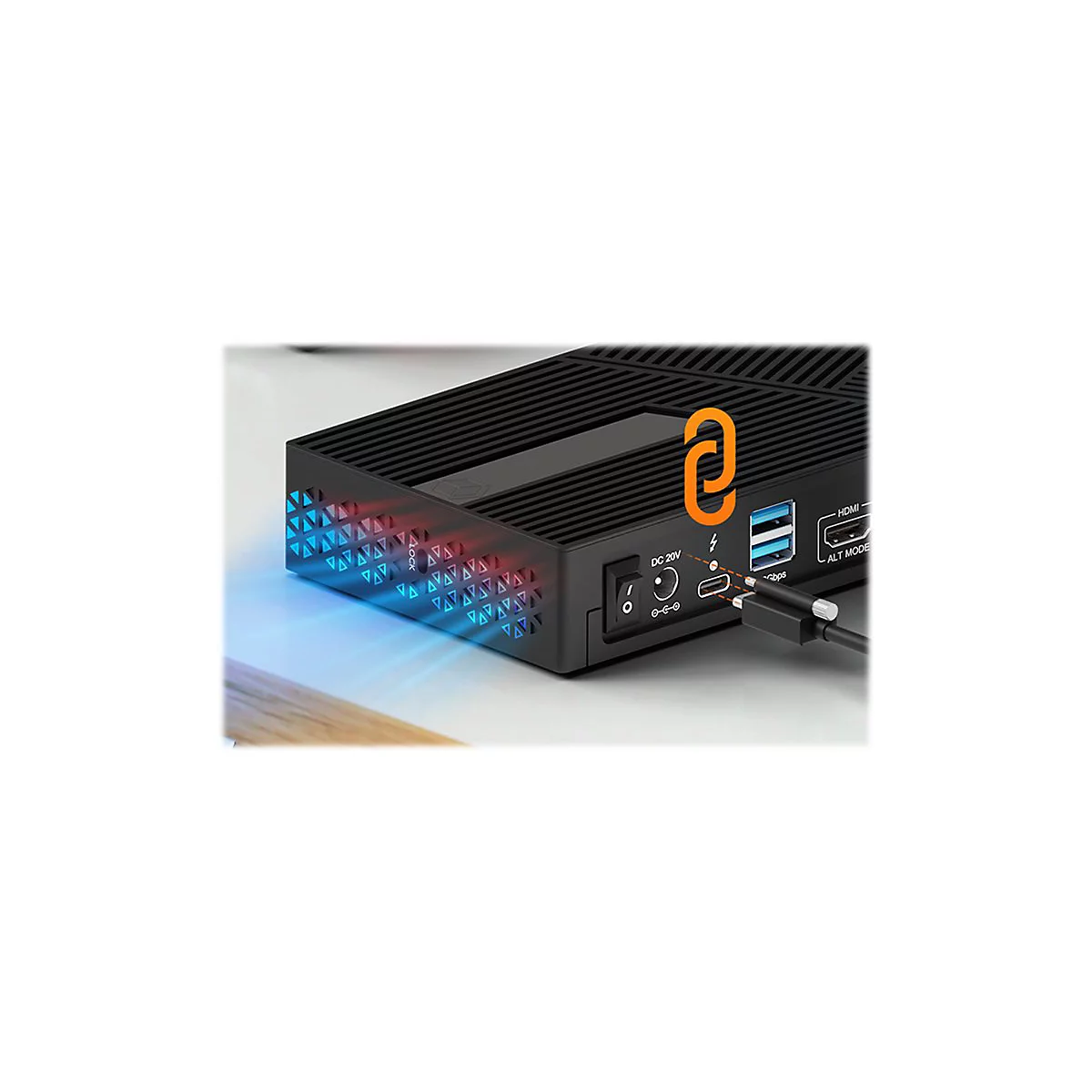 ICY BOX IB-DK2246AC - Dockingstation - für Notebook - USB-C 3.2 Gen 2 / Thunderbolt 3 / Thunderbolt 4 - 2 x DP, 3 x HDMI - 1GbE
