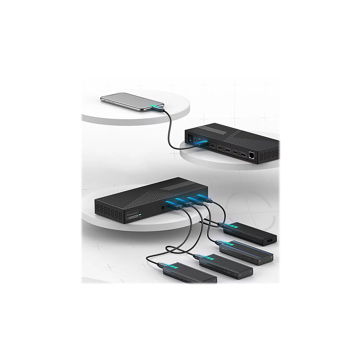 ICY BOX IB-DK2246AC - Dockingstation - für Notebook - USB-C 3.2 Gen 2 / Thunderbolt 3 / Thunderbolt 4 - 2 x DP, 3 x HDMI - 1GbE