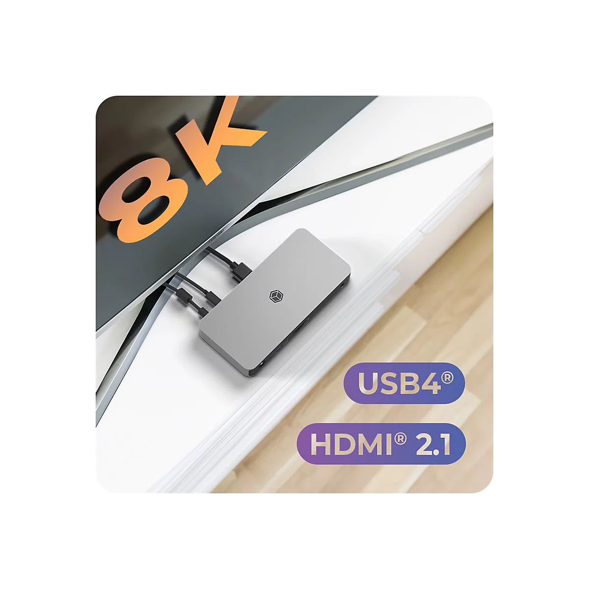 ICY BOX IB-DK2880-C41 - Dockingstation - USB-C - 2 x HDMI - 1GbE - 100 Watt