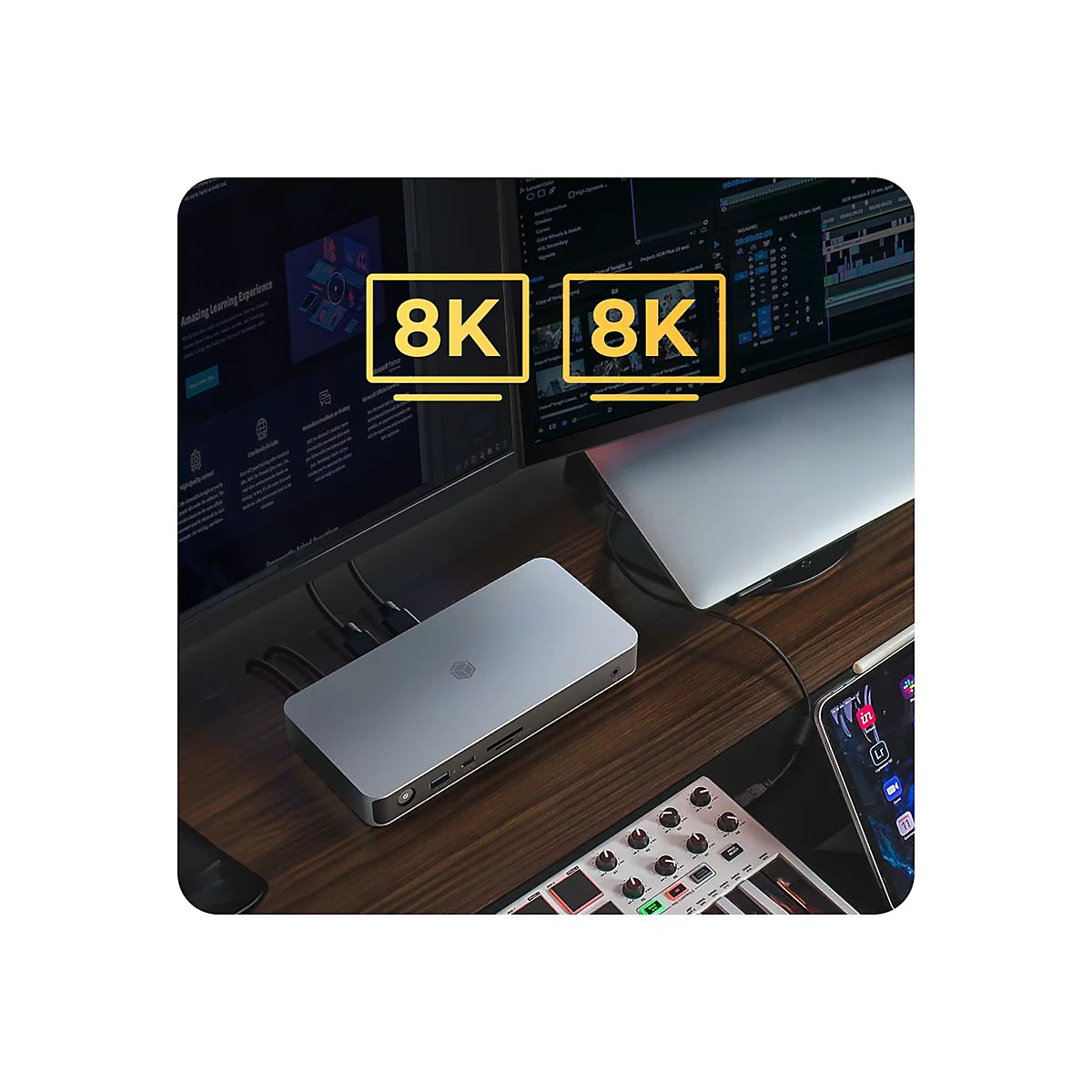 ICY BOX IB-DK2880-C41 - Dockingstation - USB-C - 2 x HDMI - 1GbE - 100 Watt
