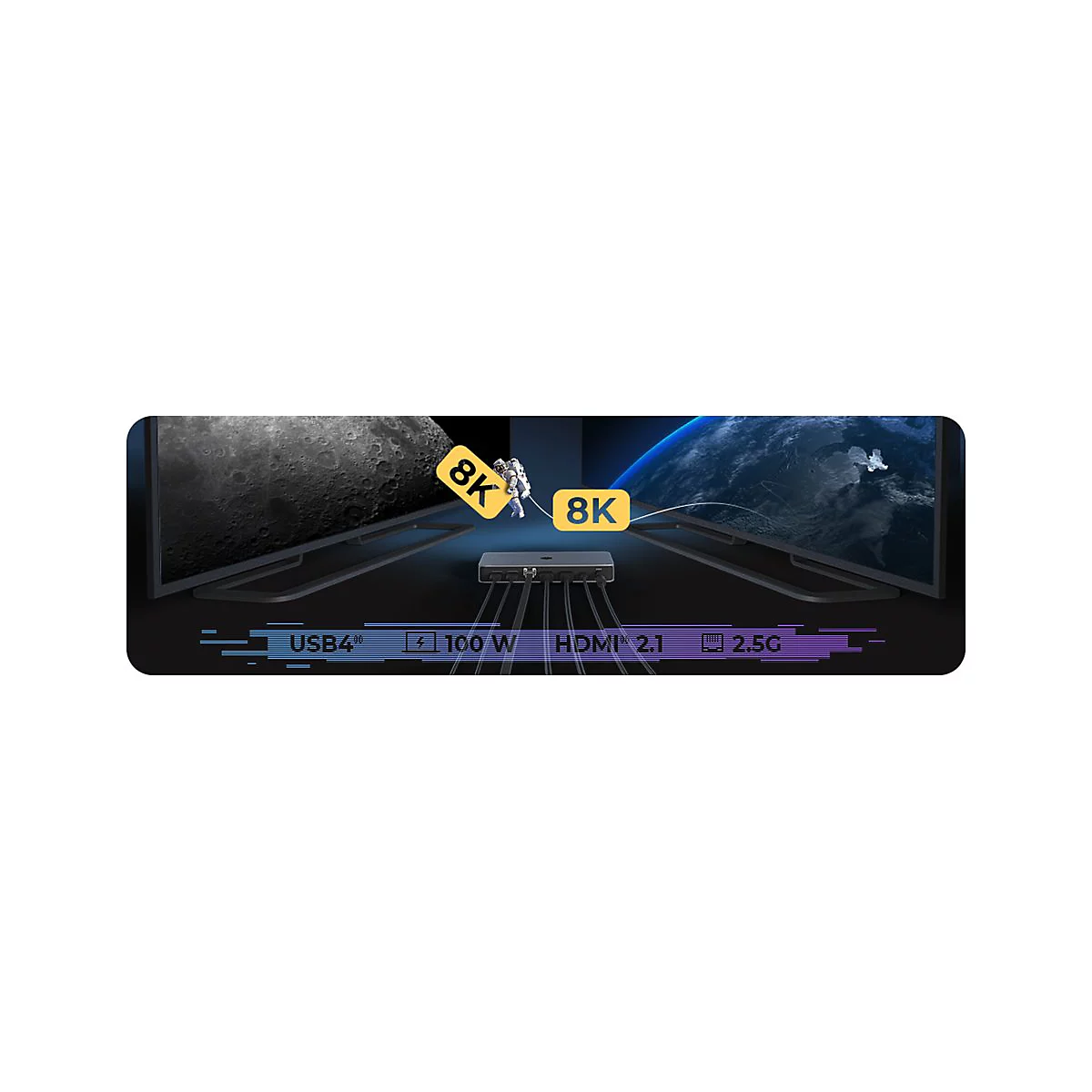 ICY BOX IB-DK2880-C41 - Dockingstation - USB-C - 2 x HDMI - 1GbE - 100 Watt