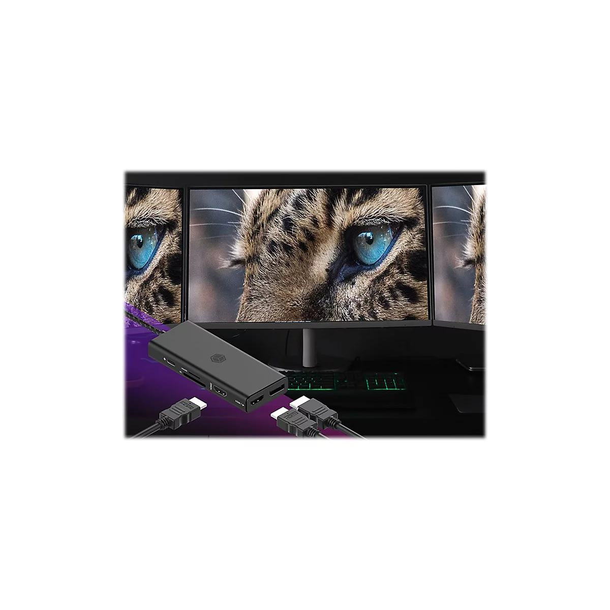 ICY BOX IB-DK4011-CPD - Dockingstation - USB-C 3.2 Gen 1 - 2 x HDMI, DP