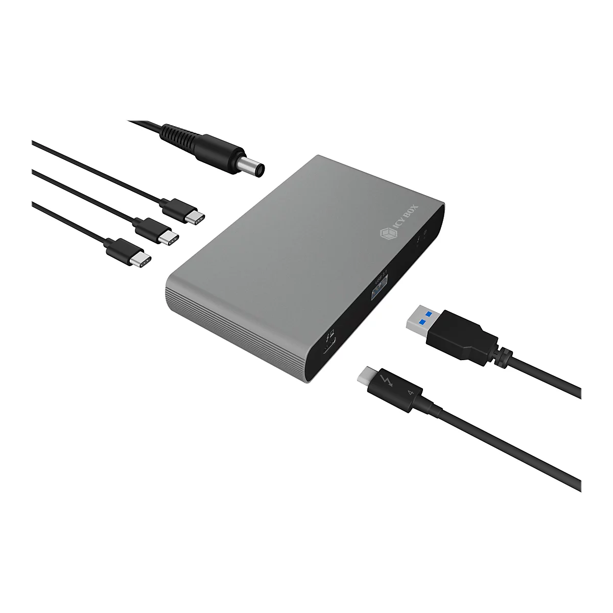 ICY BOX IB-HUB801-TB4 - Hub - 3 x Thunderbolt 4 + 1 x USB 3.2 Gen 2 - Desktop