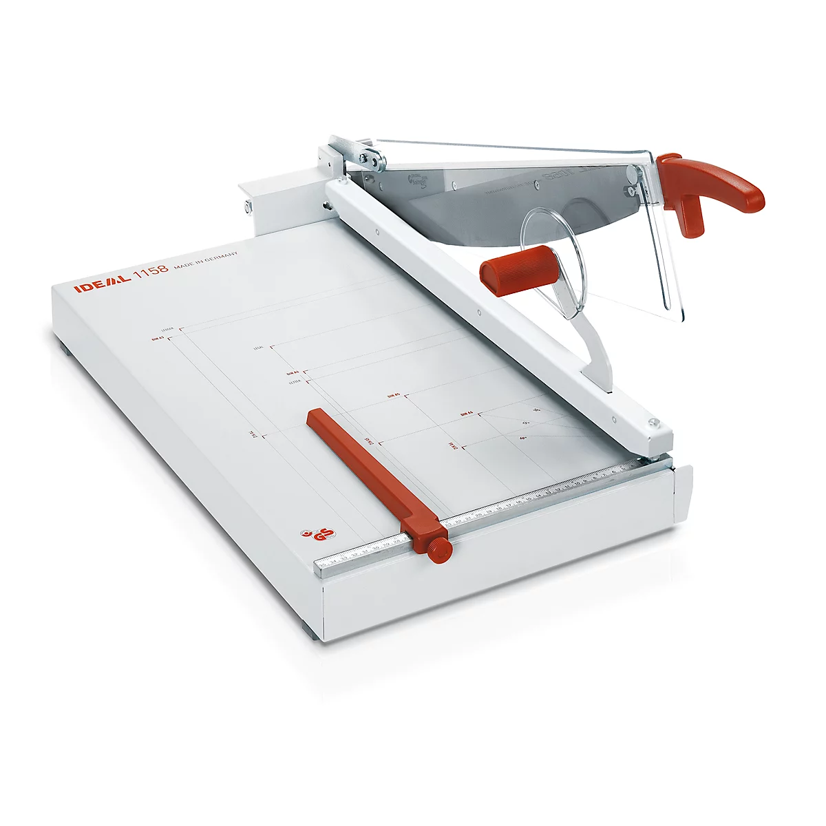 IDEAL 1158 guillotine, voor maximaal 40 vel, snijlengte 580 mm, B 393 x D 790 x H 260 mm