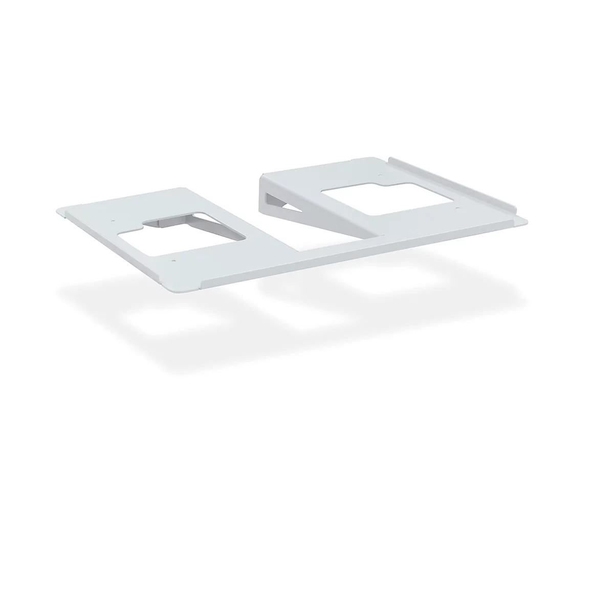Two white, angular elements overlapping at the edges, casting shadows.