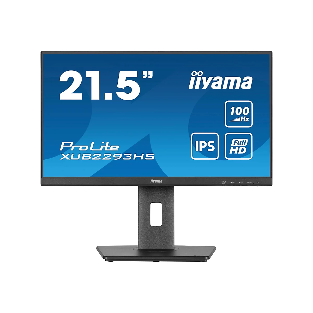 Un moniteur iiyama ProLite XUB2293HS noir, 21,5 pouces, avec écran IPS et Full HD.