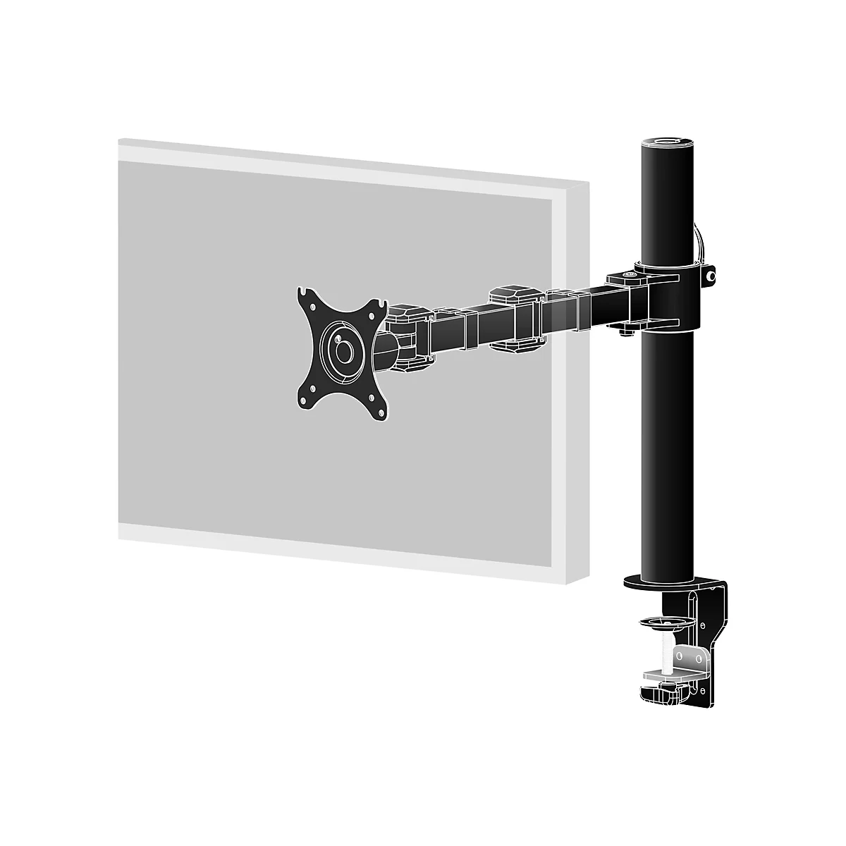 Iiyama DS1001C-B1 - Befestigungskit - einstellbarer Arm - für Monitor - Schwarz