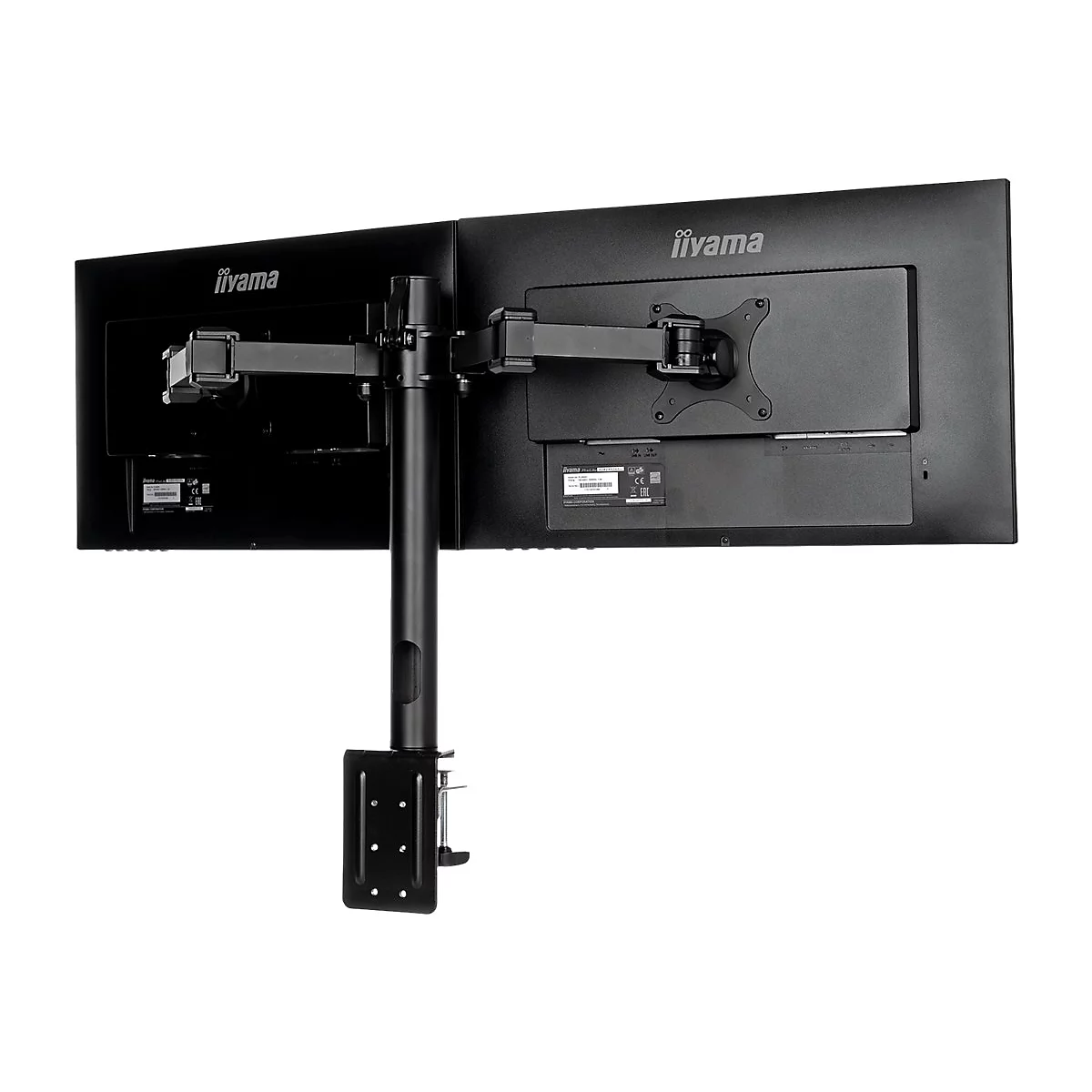 Iiyama DS1002C-B1 - Befestigungskit - einstellbarer Arm - für 2 Monitore - Schwarz