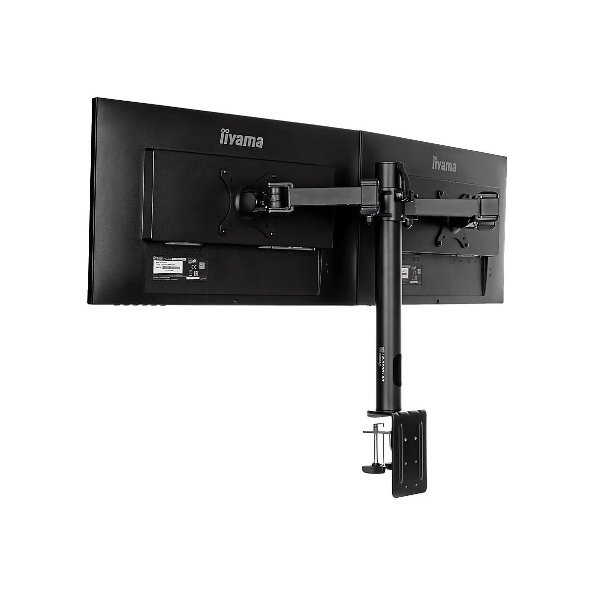 Iiyama DS1002C-B1 - Befestigungskit - einstellbarer Arm - für 2 Monitore - Schwarz