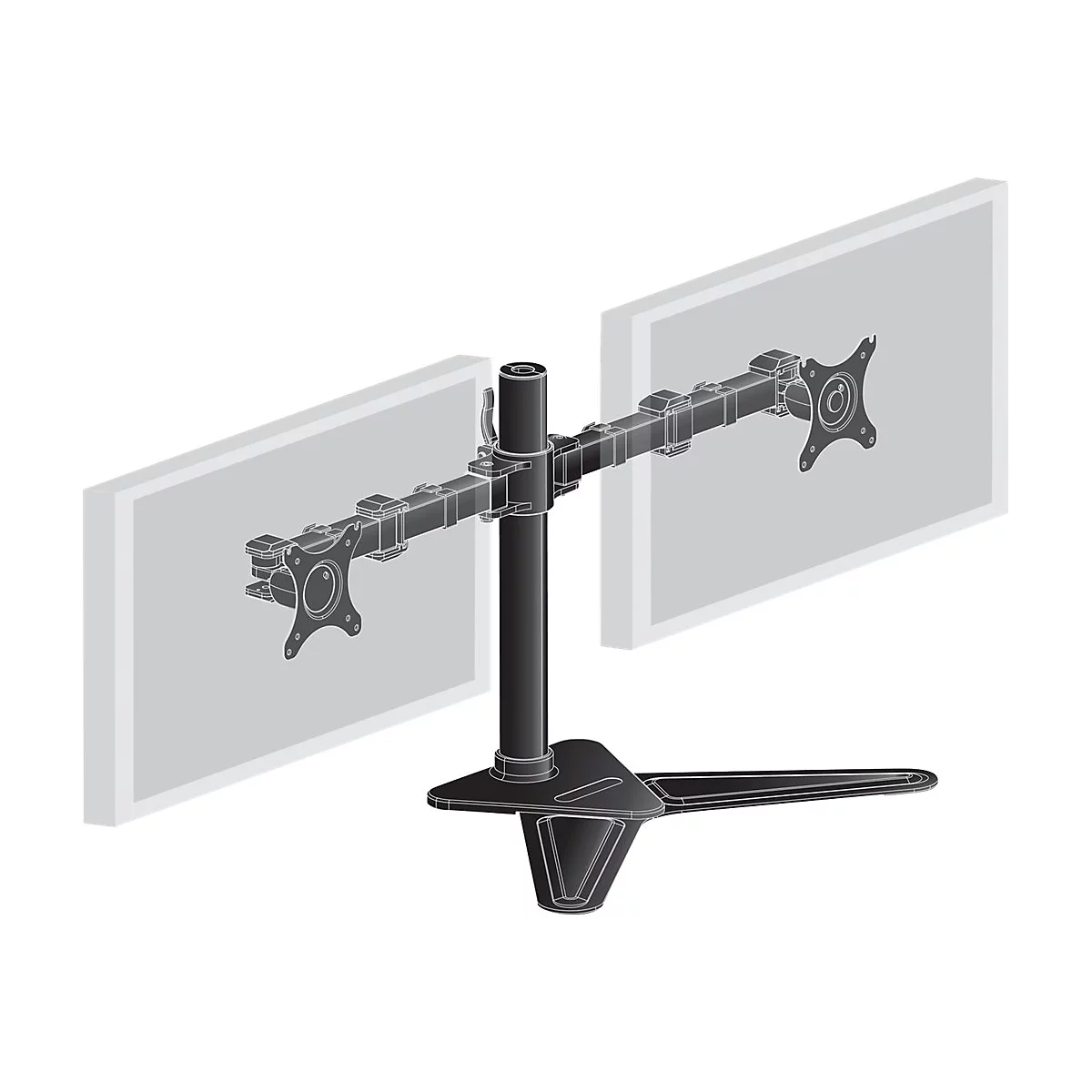 Iiyama DS1002D-B1 - Aufstellung - einstellbarer Arm - für 2 Monitore - Schwarz