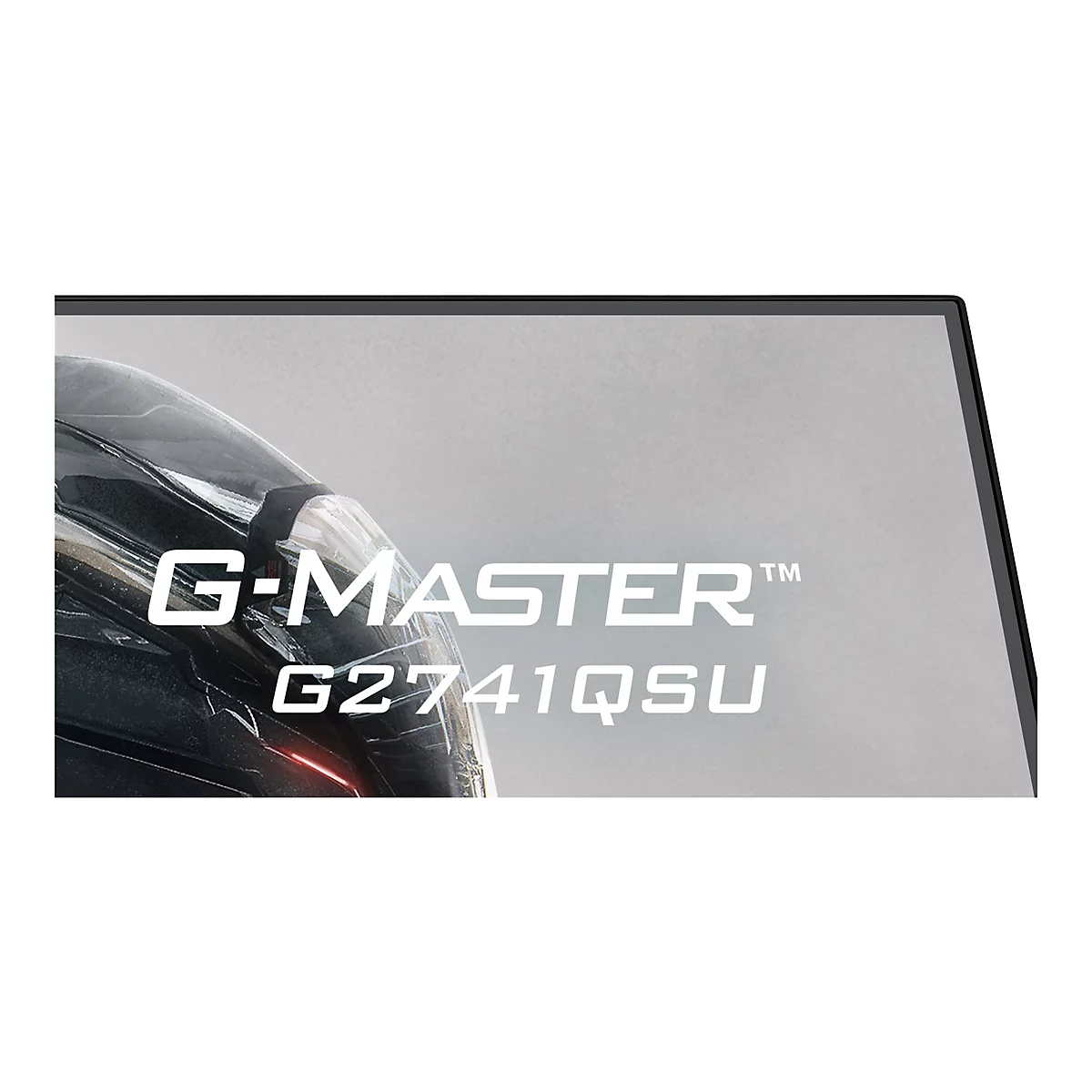 Nahaufnahme eines Gaming-Monitors mit dem Schriftzug "G-MASTER" und Modellbezeichnung G2741QSU.