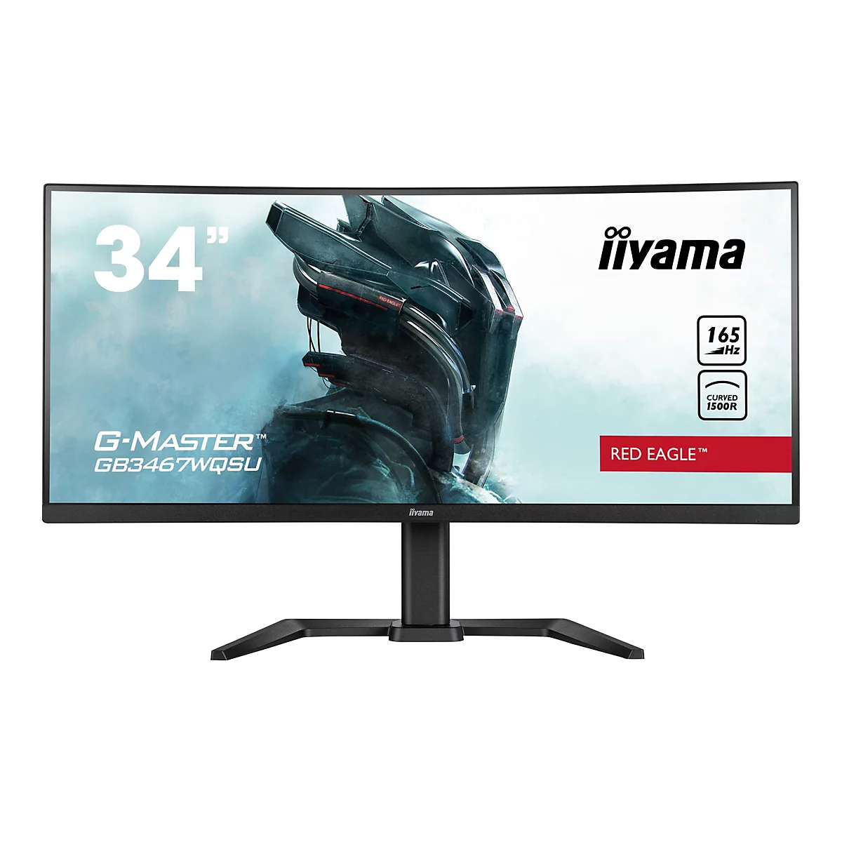 iiyama G-MASTER Red Eagle GB3467WQSU-B5 - LED-Monitor - gebogen - 86.4 cm (34') - 3440 x 1440 UWQHD @ 165 Hz - VA
