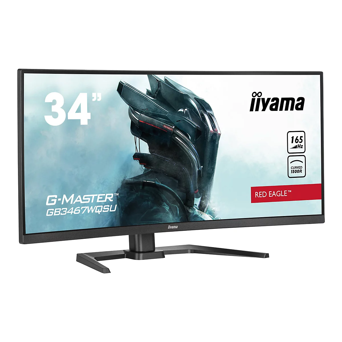 iiyama G-MASTER Red Eagle GB3467WQSU-B5 - LED-Monitor - gebogen - 86.4 cm (34') - 3440 x 1440 UWQHD @ 165 Hz - VA