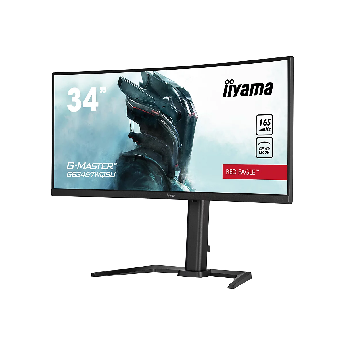 iiyama G-MASTER Red Eagle GB3467WQSU-B5 - LED-Monitor - gebogen - 86.4 cm (34') - 3440 x 1440 UWQHD @ 165 Hz - VA