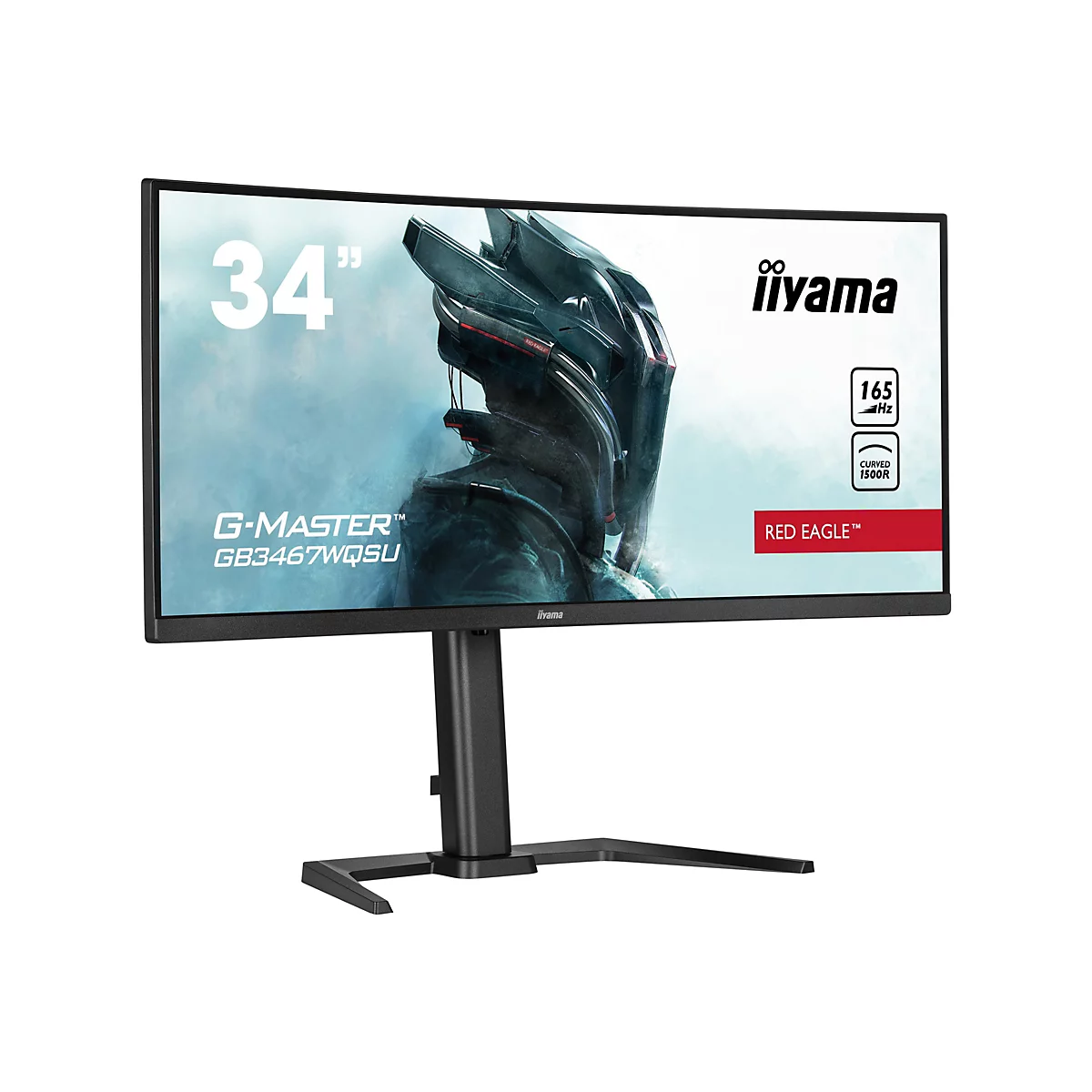 iiyama G-MASTER Red Eagle GB3467WQSU-B5 - LED-Monitor - gebogen - 86.4 cm (34') - 3440 x 1440 UWQHD @ 165 Hz - VA