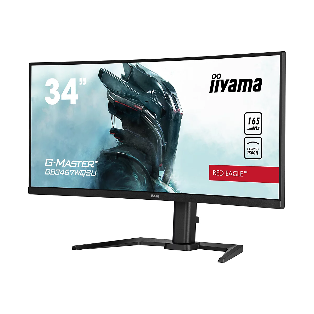 iiyama G-MASTER Red Eagle GB3467WQSU-B5 - LED-Monitor - gebogen - 86.4 cm (34') - 3440 x 1440 UWQHD @ 165 Hz - VA