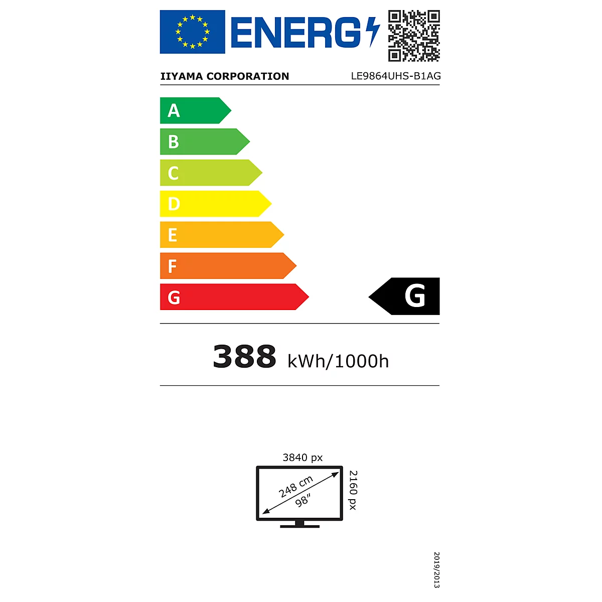 Energielabel mit Energieeffizienzklasse