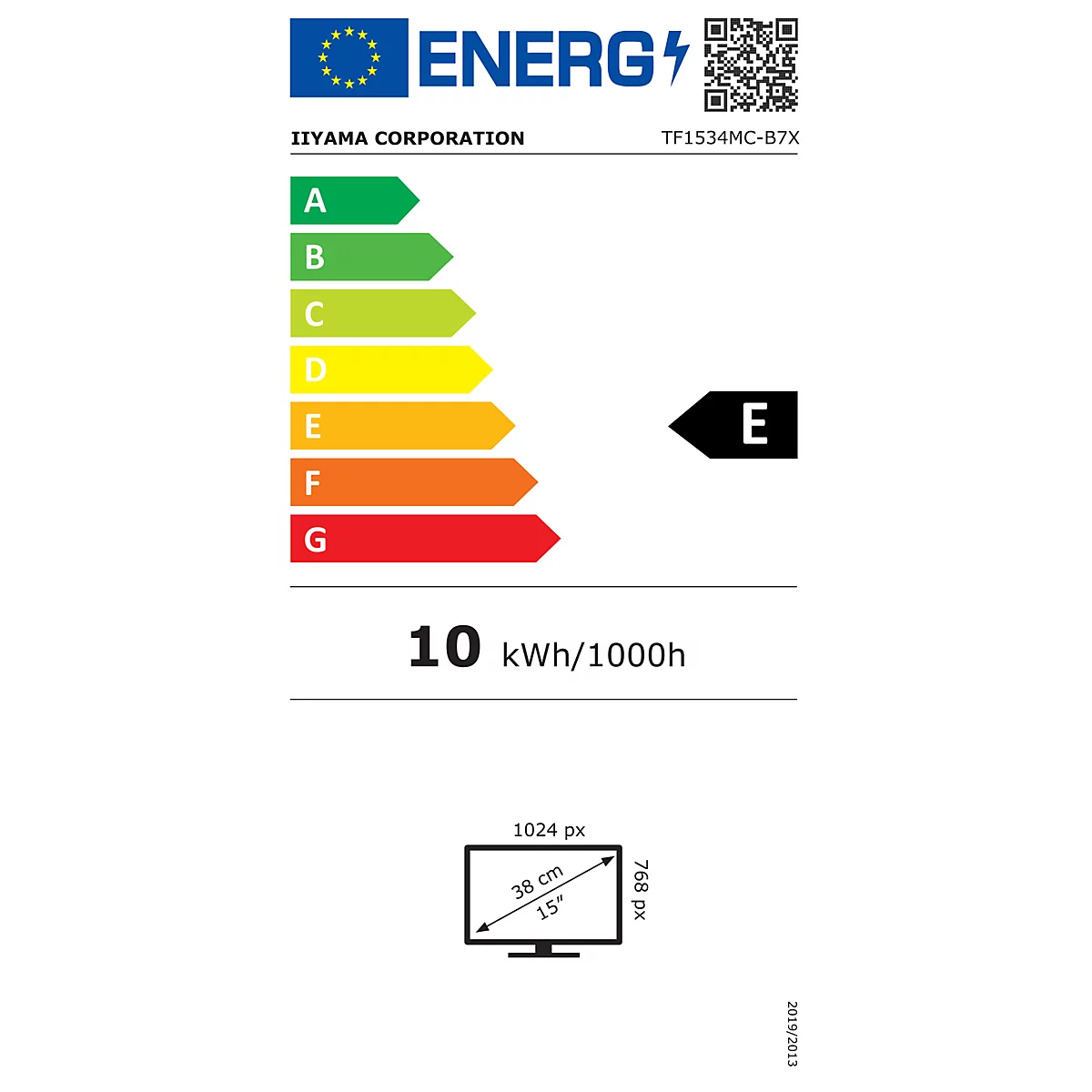 Energielabel mit Energieeffizienzklasse
