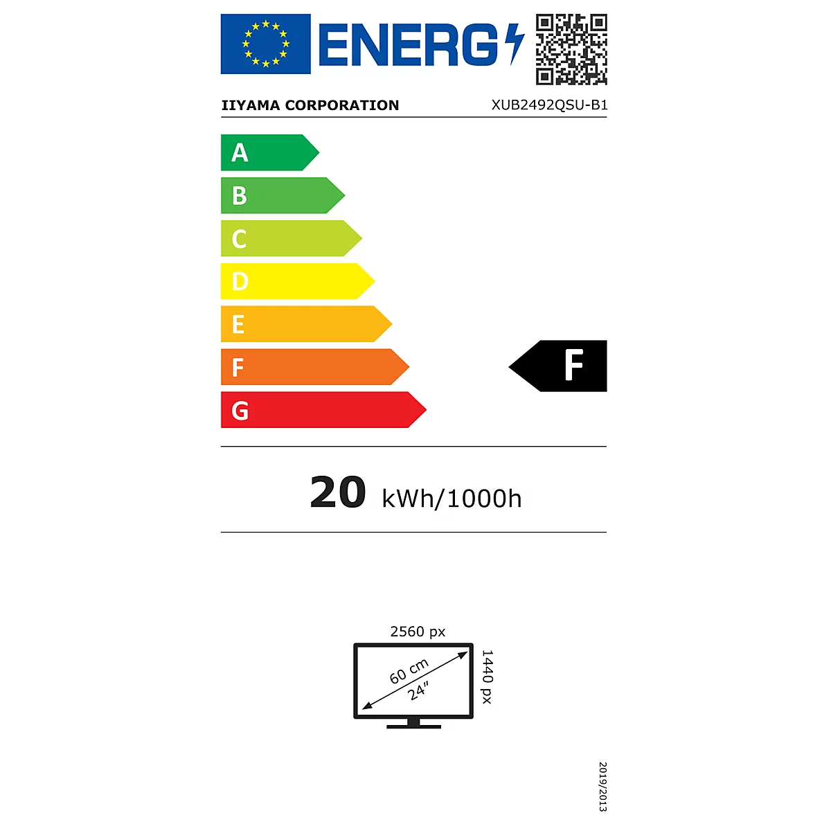 Energielabel mit Energieeffizienzklasse