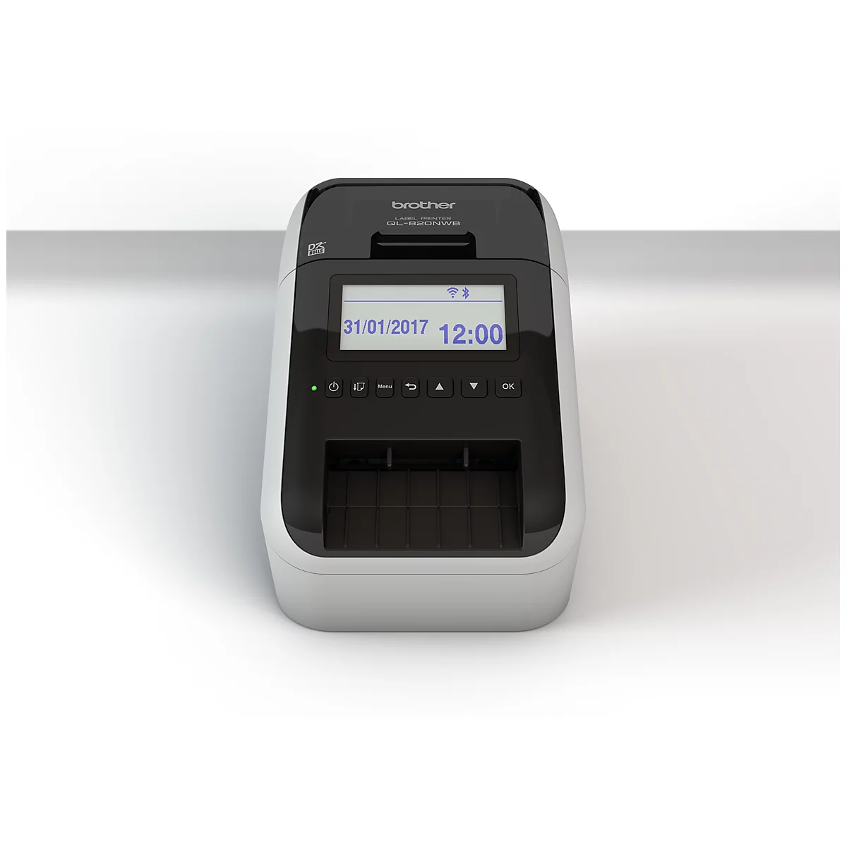 Imprimante d'étiquettes Brother QL-820NWBC, avec fonction d'impression rouge/noir, unité de coupe, 300 × 300 dpi, WLAN, USB, Bluetooth