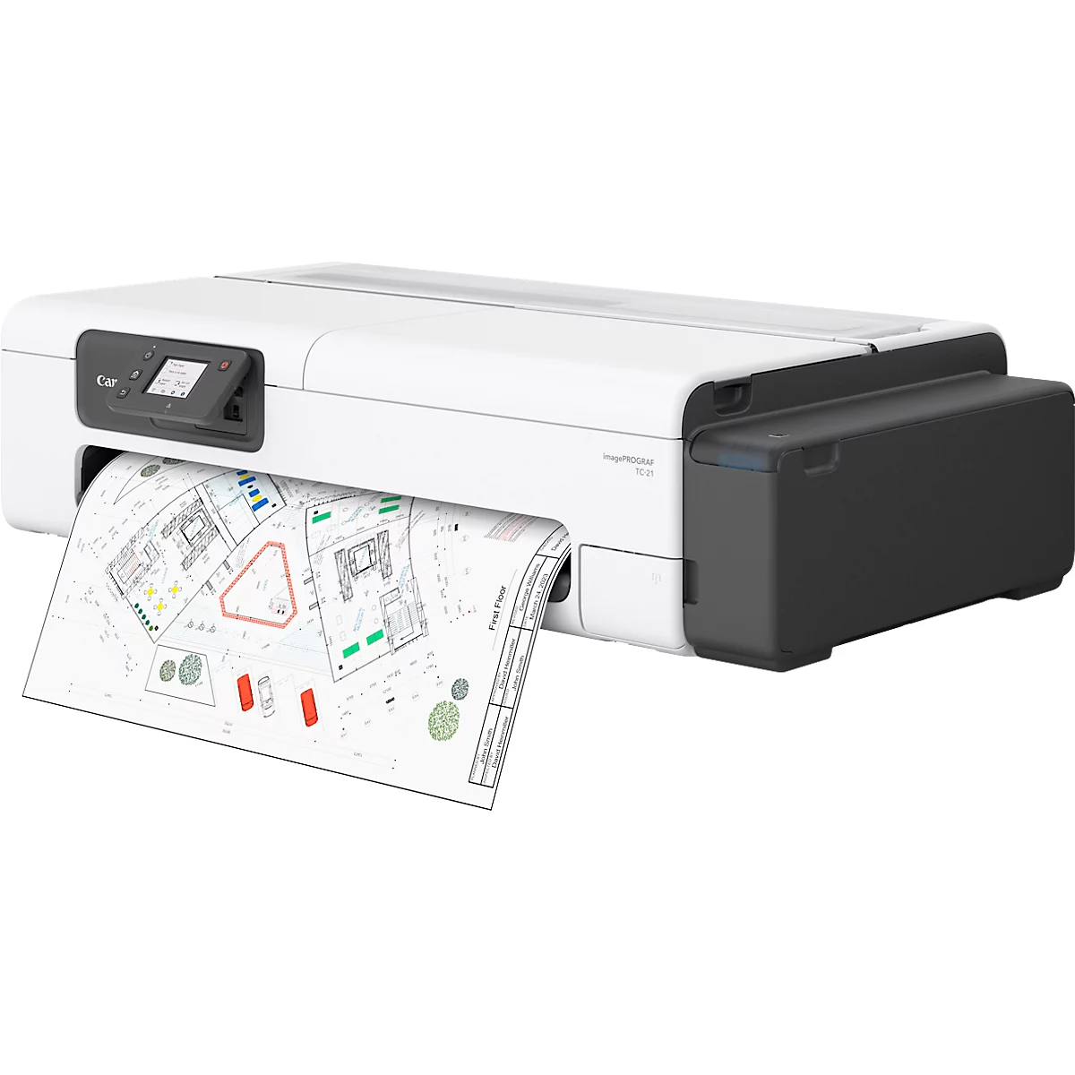 Imprimante grand format Canon imagePROGRAF TC-21 LFP, 24', jet d'encre 4 couleurs, 2400 x 1200 dpi, USB/LAN/WLAN, jusqu'à A1, réservoirs d'encre, noir-gris