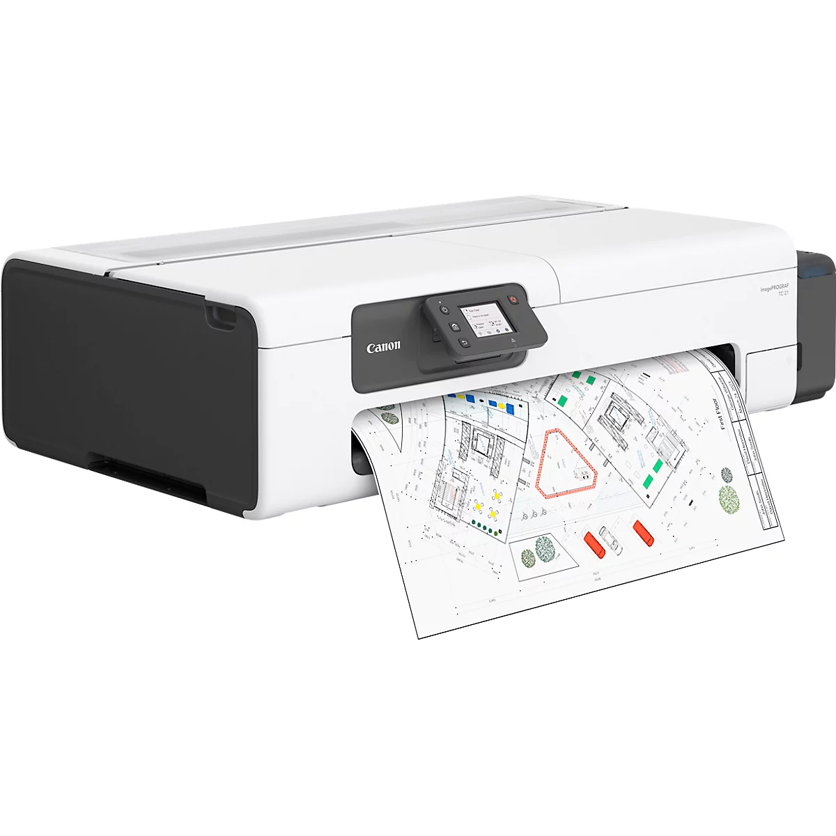 Imprimante grand format Canon imagePROGRAF TC-21 LFP, 24', jet d'encre 4 couleurs, 2400 x 1200 dpi, USB/LAN/WLAN, jusqu'à A1, réservoirs d'encre, noir-gris