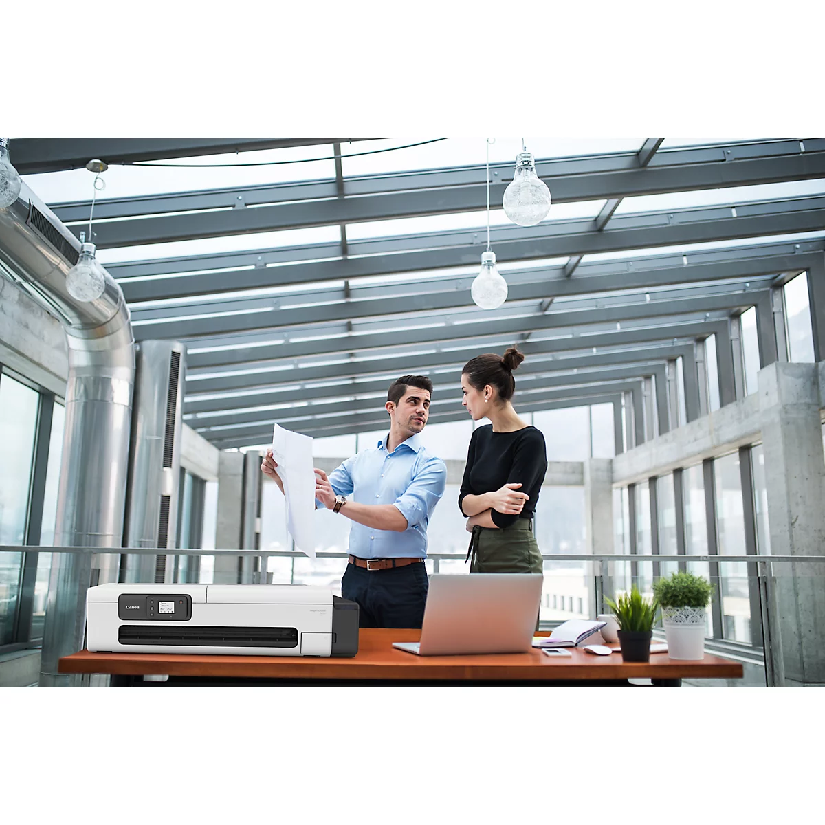 Imprimante grand format Canon imagePROGRAF TC-21 LFP, 24', jet d'encre 4 couleurs, 2400 x 1200 dpi, USB/LAN/WLAN, jusqu'à A1, réservoirs d'encre, noir-gris