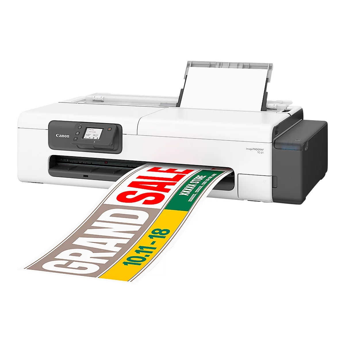 Imprimante grand format Canon imagePROGRAF TC-21 LFP, 24', jet d'encre 4 couleurs, 2400 x 1200 dpi, USB/LAN/WLAN, jusqu'à A1, réservoirs d'encre, noir-gris