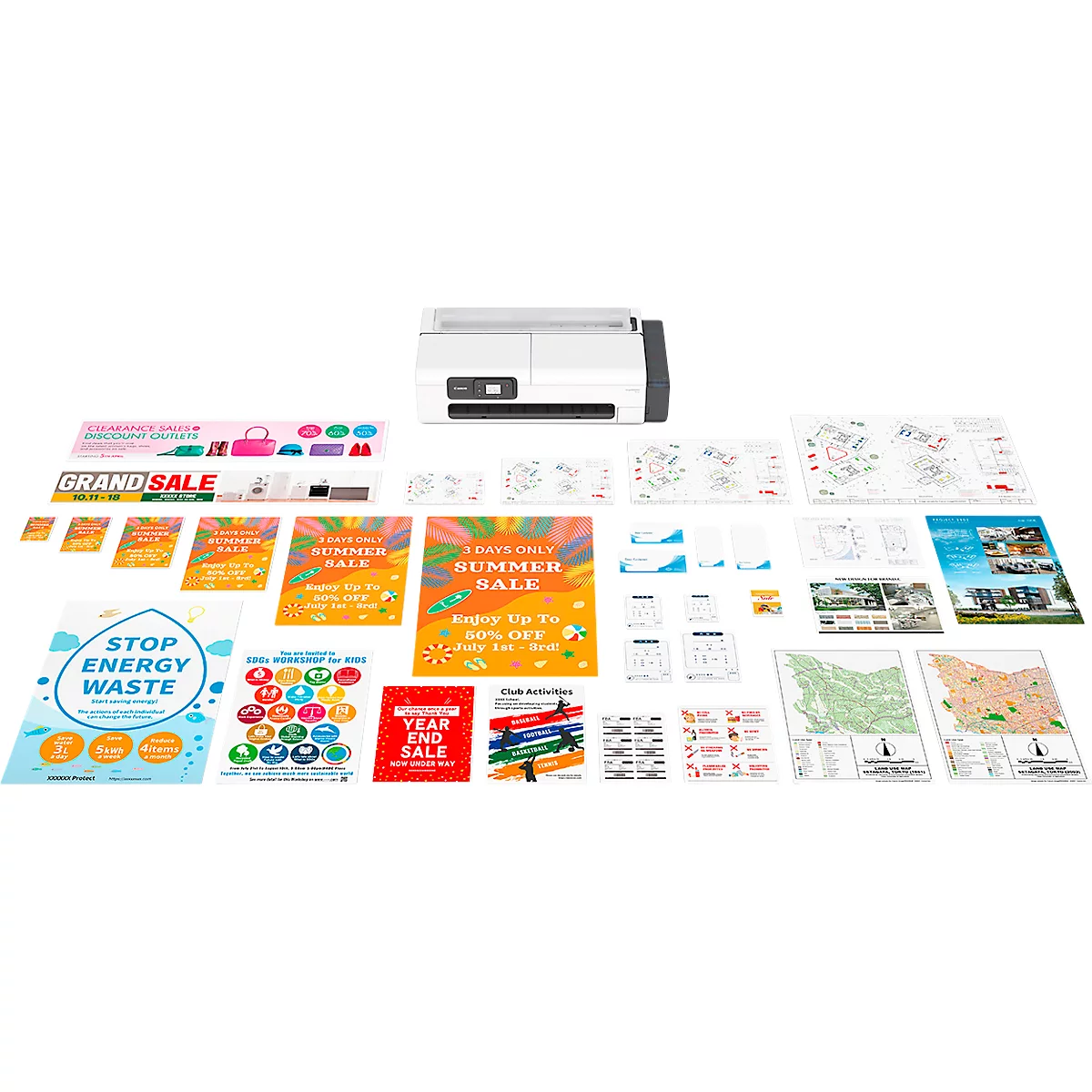 Imprimante grand format Canon imagePROGRAF TC-21 LFP, 24', jet d'encre 4 couleurs, 2400 x 1200 dpi, USB/LAN/WLAN, jusqu'à A1, réservoirs d'encre, noir-gris