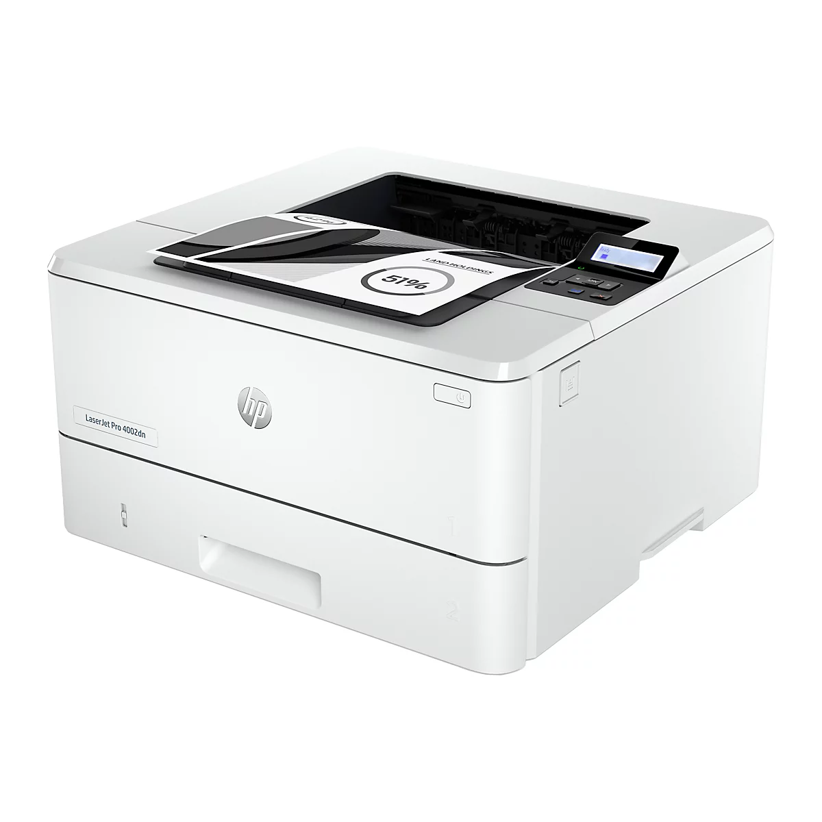 Imprimante laser HP LaserJet Pro 4002dn, N&amp;B, USB/Ethernet, recto-verso, jusqu'à DIN A4, pour jusqu'à 10 utilisateurs, L 381 x P 357 x H 216 mm