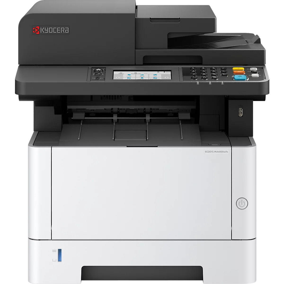 Imprimante laser multifonction Kyocera ECOSYS MA4000wifx/Plus, N/B, 4-en-1, USB/LAN/WLAN/Carte SD, recto-verso automatique/impression mobile, jusqu'au format A4, toner, garantie Kyocera Life Plus