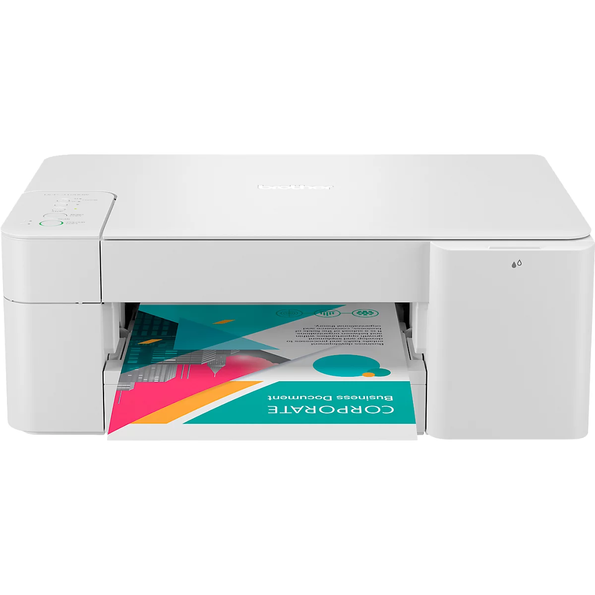 Imprimante multifonction Brother DCP-J1200W, 3-en-1, USB 2.0/WLAN, app control, impression mobile, jusqu'au format A4, cartouches d'encre CMYK incluses.