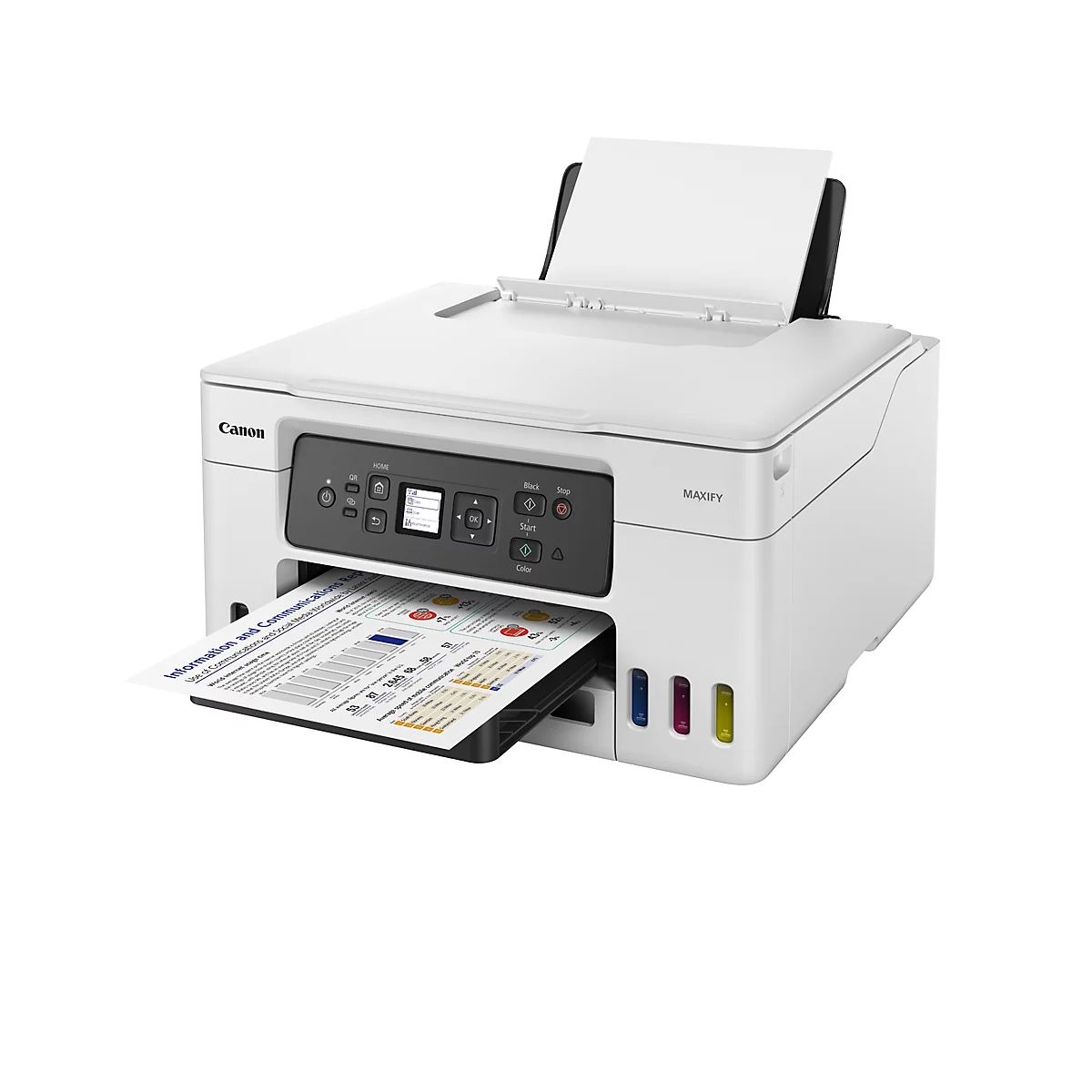 Imprimante multifonction Canon MAXIFY GX3050, 3-en-1, USB/WLAN, recto-verso automatique/impression mobile/cloud, jusqu'à A4, 4 bouteilles d'encre incluses