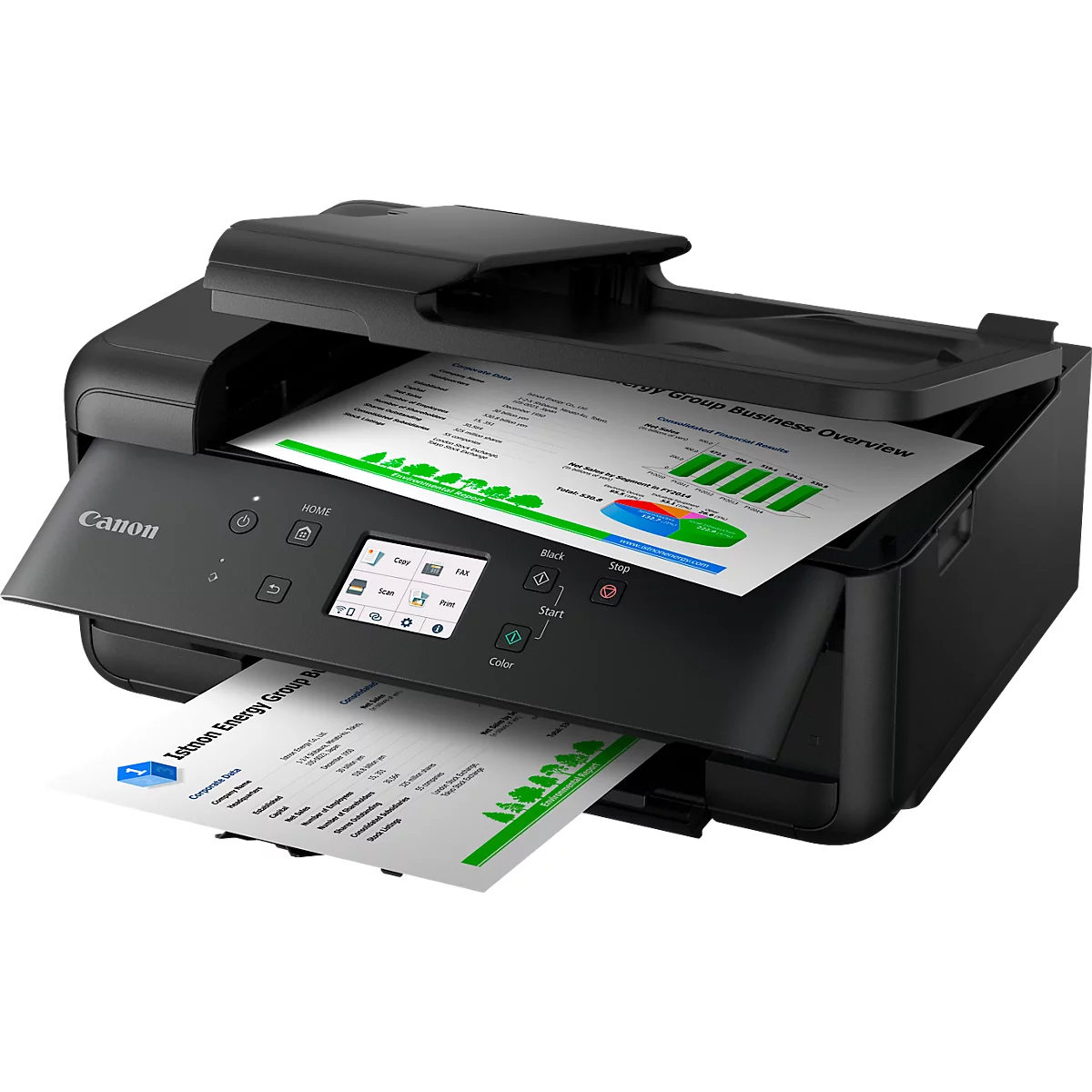 Imprimante multifonction Canon PIXMA TR7650, 4 en 1, USB/WLAN/Cloud, recto-verso automatique/impression mobile/impression sans marge, jusqu'à A4, 5 cartouches d'encre incluses