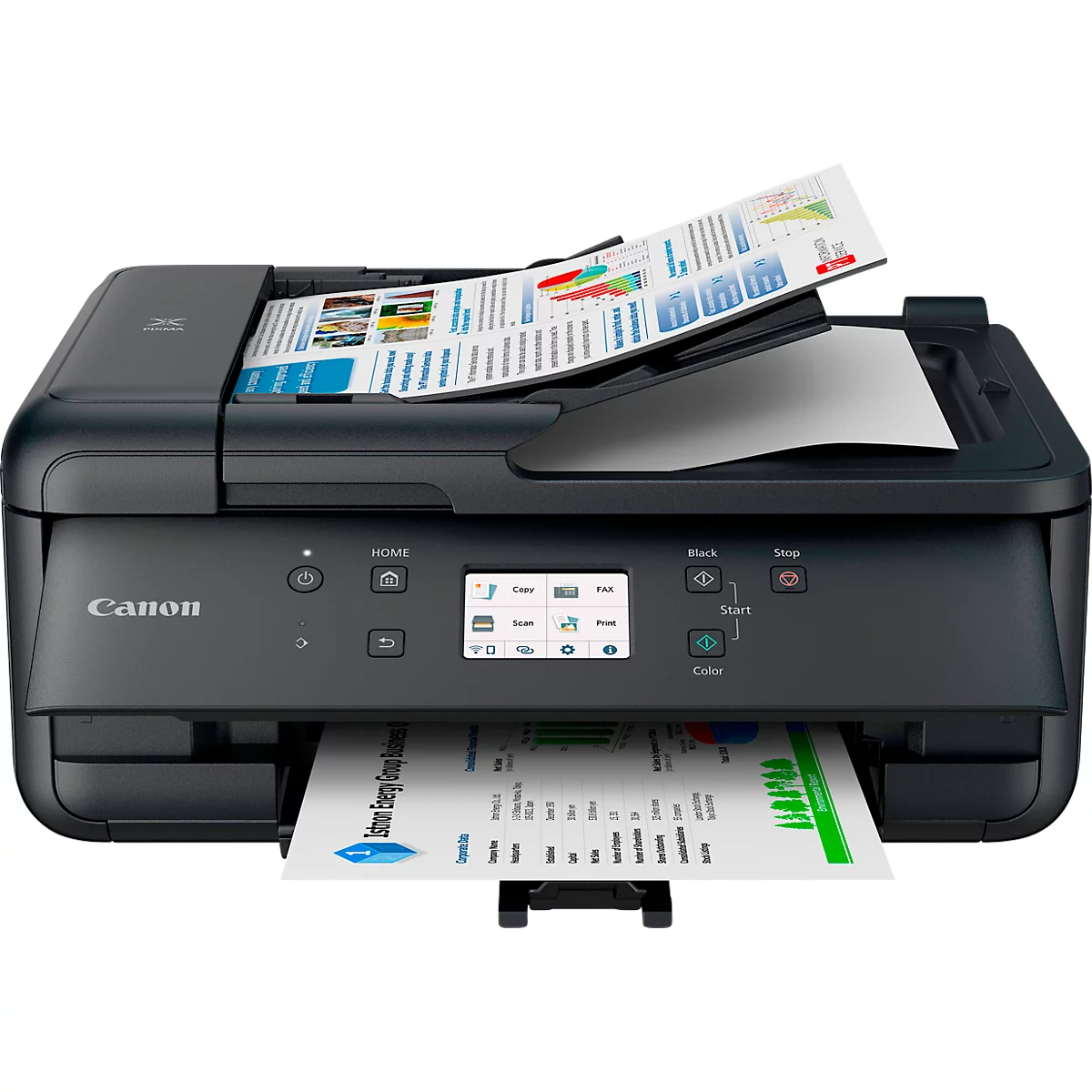 Imprimante multifonction Canon PIXMA TR7650, 4 en 1, USB/WLAN/Cloud, recto-verso automatique/impression mobile/impression sans marge, jusqu'à A4, 5 cartouches d'encre incluses
