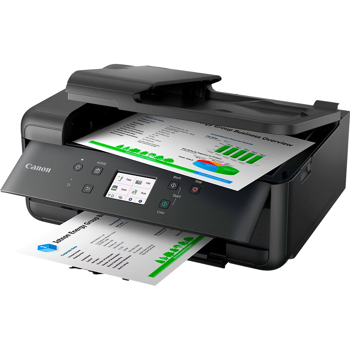 Imprimante multifonction Canon PIXMA TR7650, 4 en 1, USB/WLAN/Cloud, recto-verso automatique/impression mobile/impression sans marge, jusqu'à A4, 5 cartouches d'encre incluses