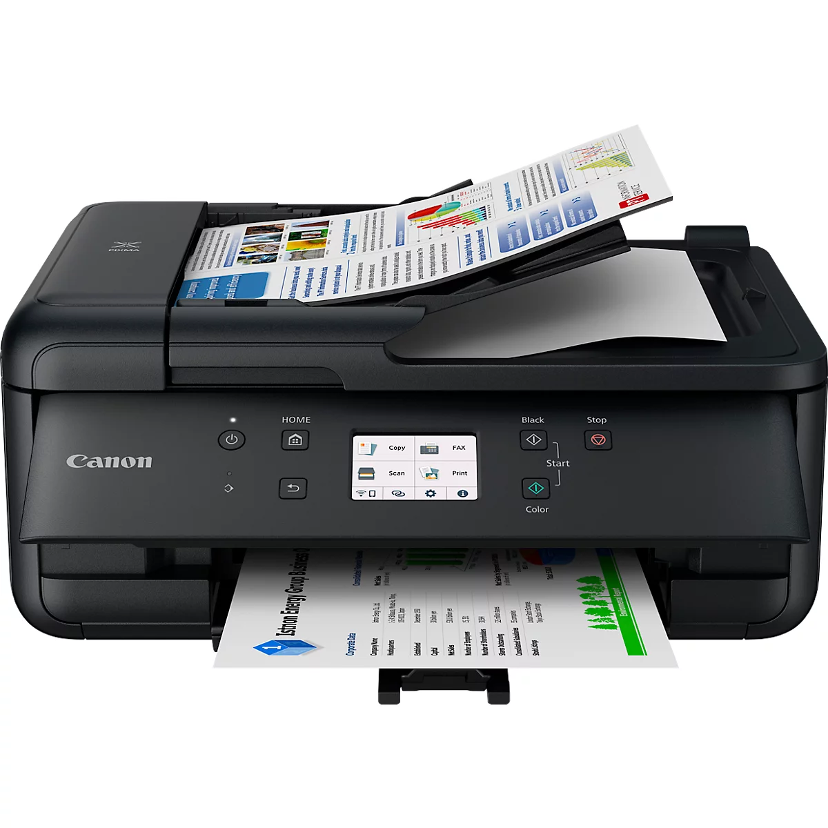Imprimante multifonction Canon PIXMA TR7650, 4 en 1, USB/WLAN/Cloud, recto-verso automatique/impression mobile/impression sans marge, jusqu'à A4, 5 cartouches d'encre incluses