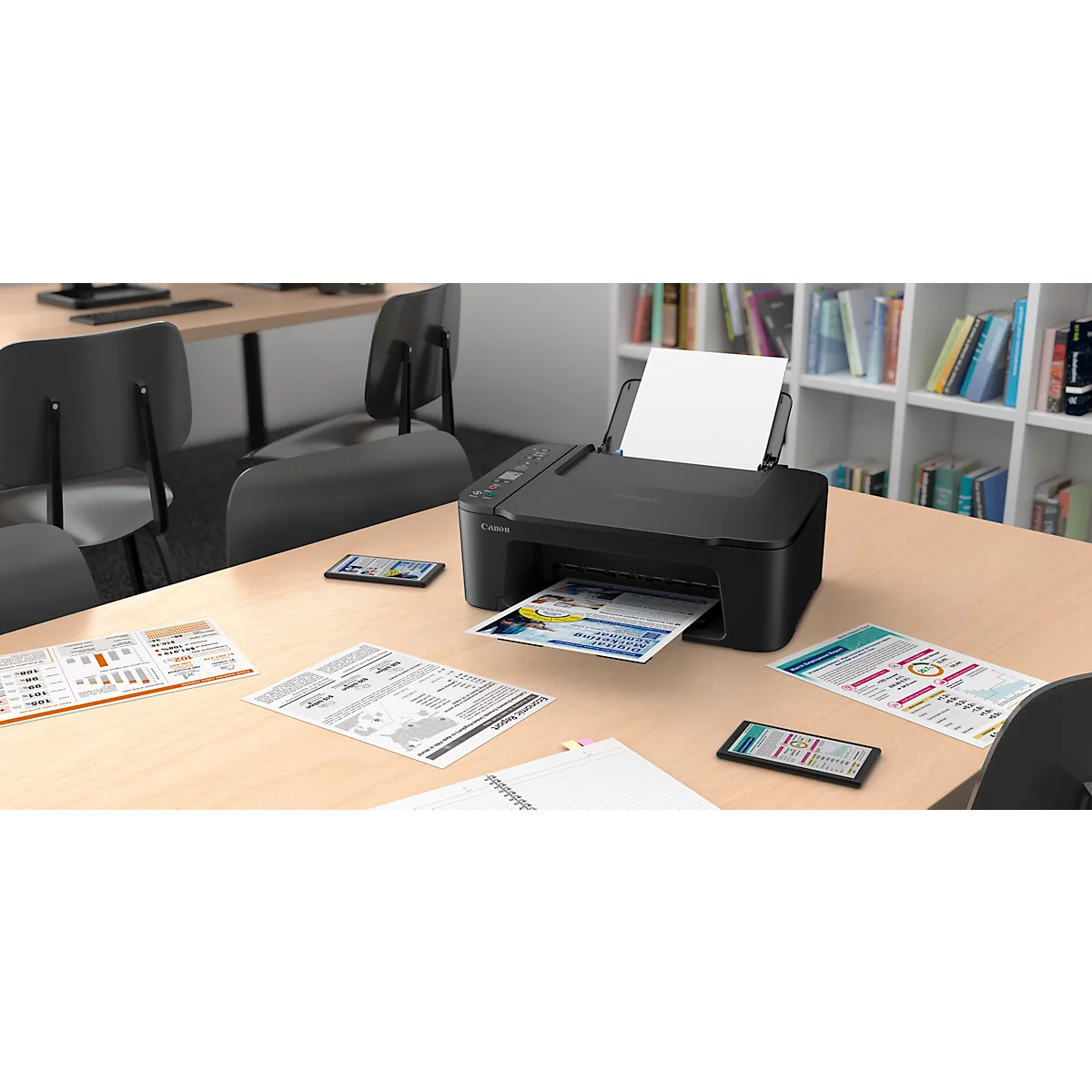 Imprimante multifonction jet d'encre Canon PIXMA TS3750i, 3-en-1, USB/WLAN, recto-verso automatique, impression mobile, Cloud, jusqu'au format A4, noir